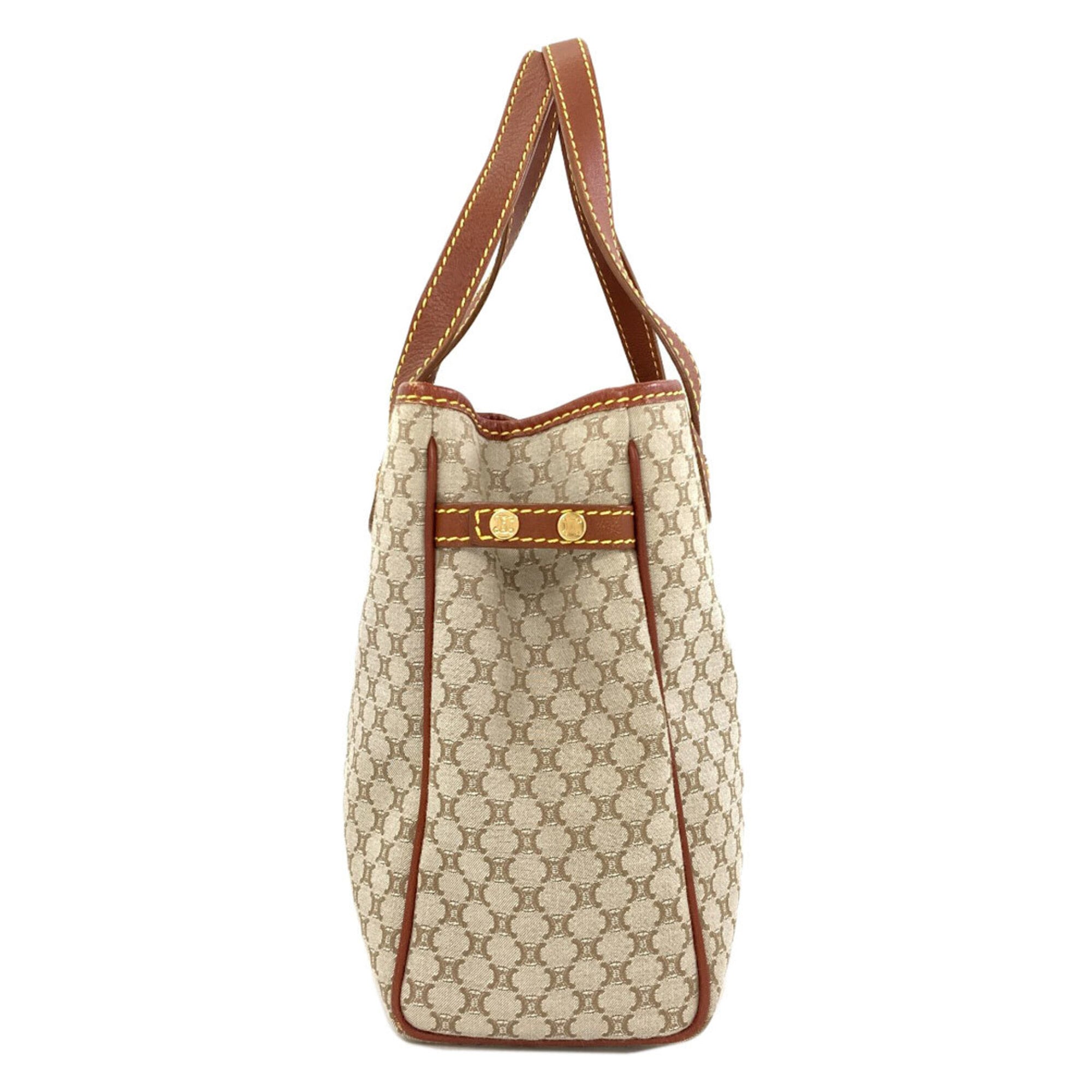 Celine Macadam Brown Canvas Handbag (Pre-Owned)
