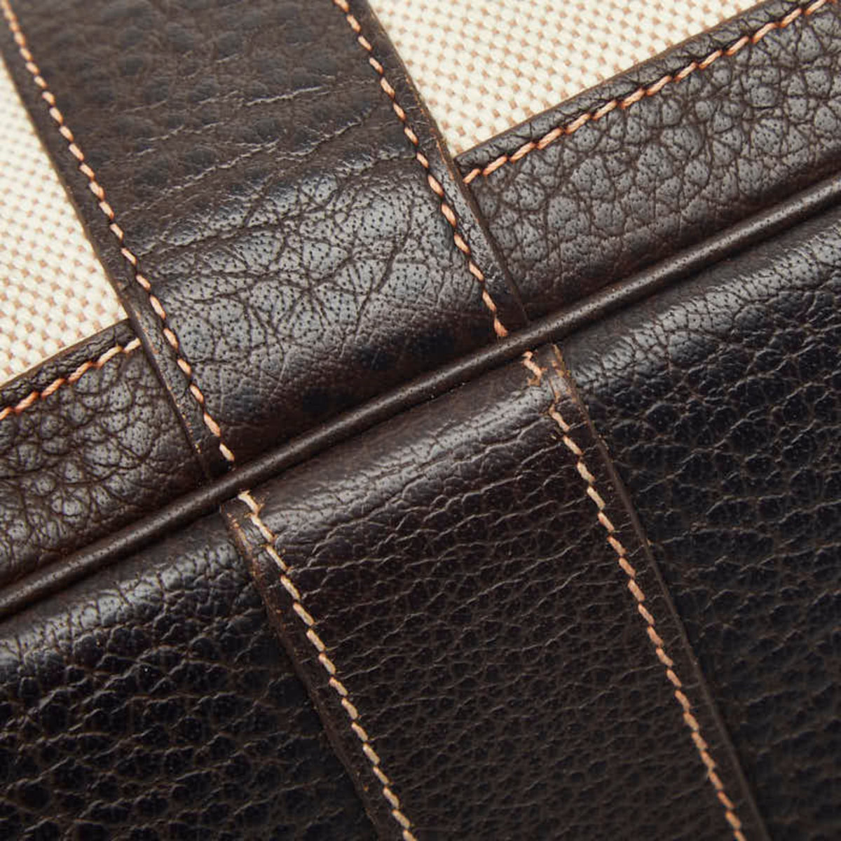 Hermes Brown Marron Toile H Canvas Leather Tote Bag (Pre-Owned)