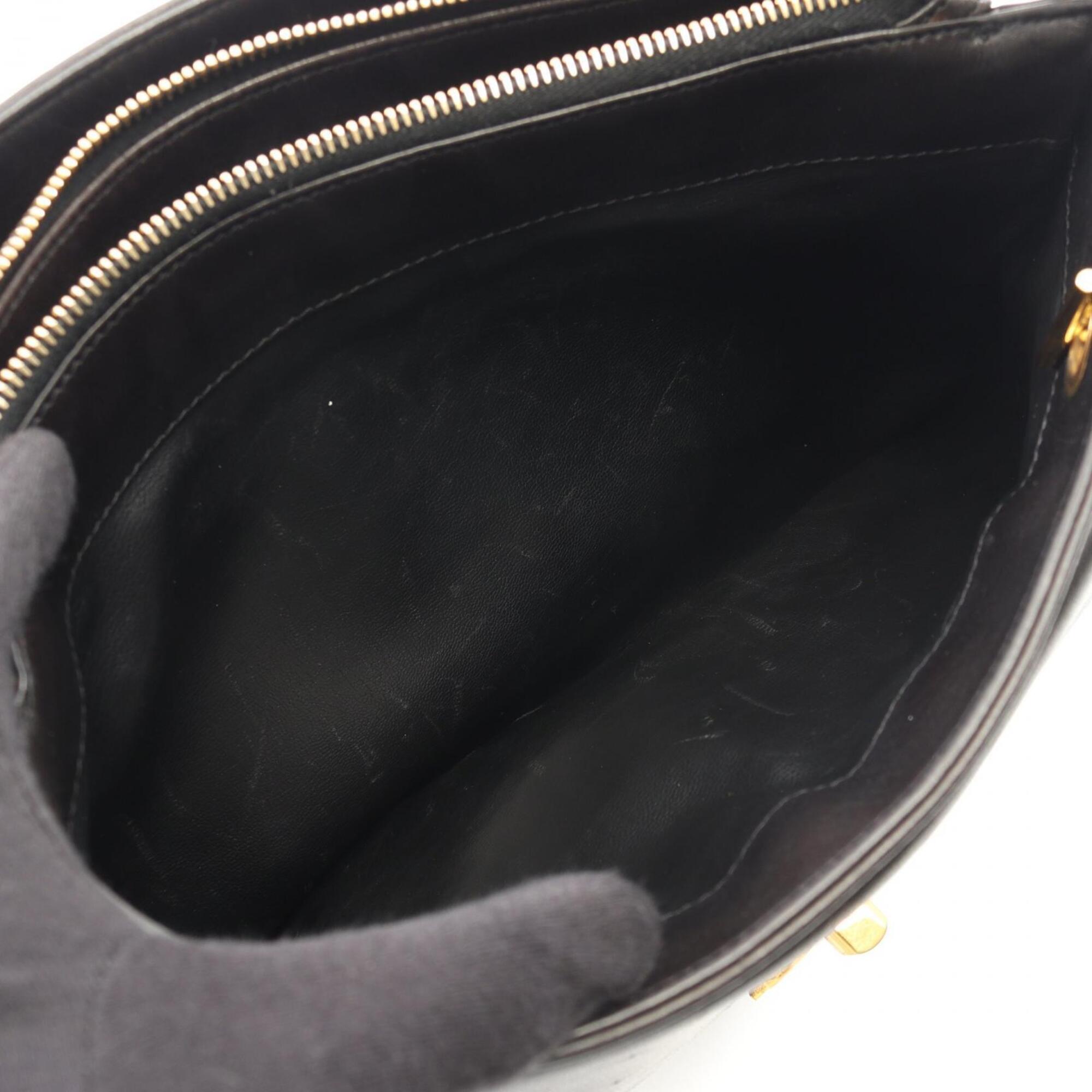 Chanel Black Leather Handbag Tote Bag (Pre-Owned)