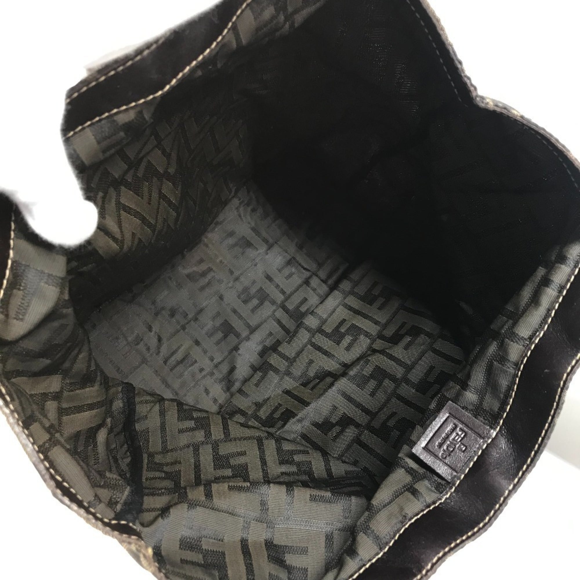 Fendi Zucca Brown Canvas Eco-Bag Handbag Tote Bag (Pre-Owned)
