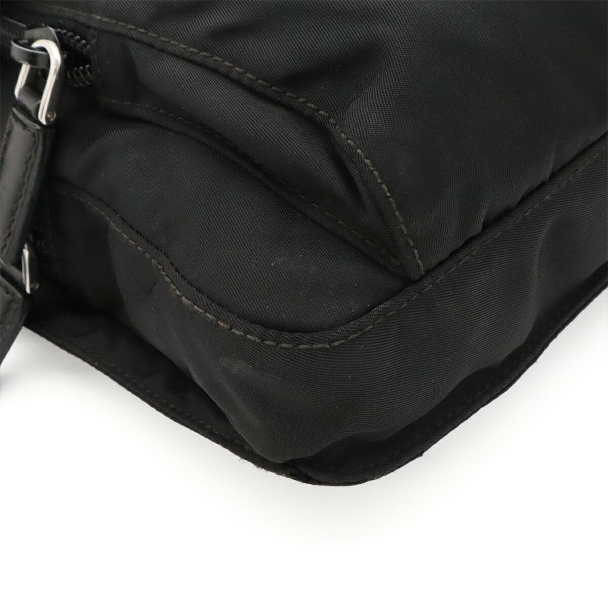 Prada Black Nero Nylon Leather Pochette Shoulder Bag (Pre-Owned)