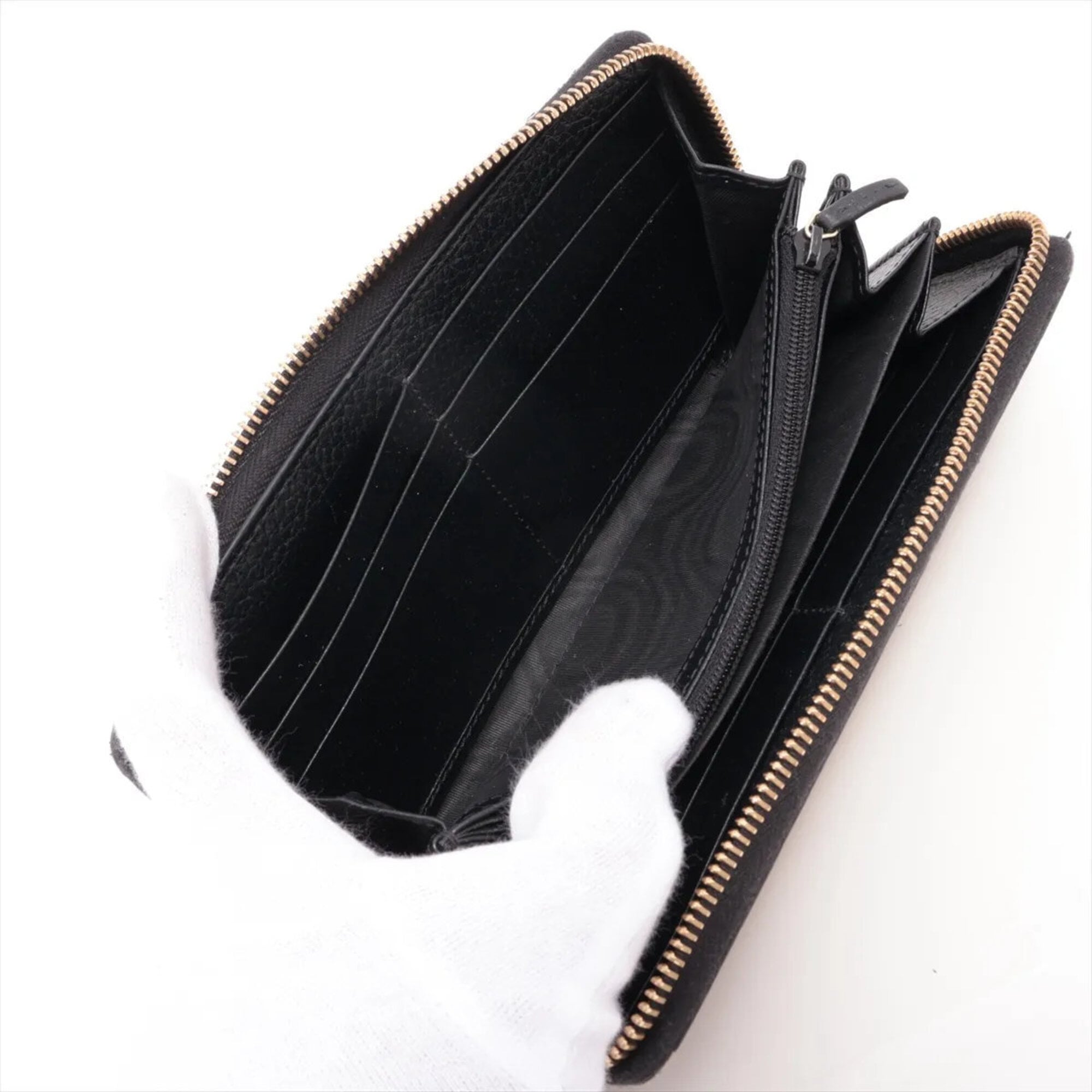 Gucci Brown Leather Coated Canvas Long Wallet (Bi-Fold) (Pre-Owned)