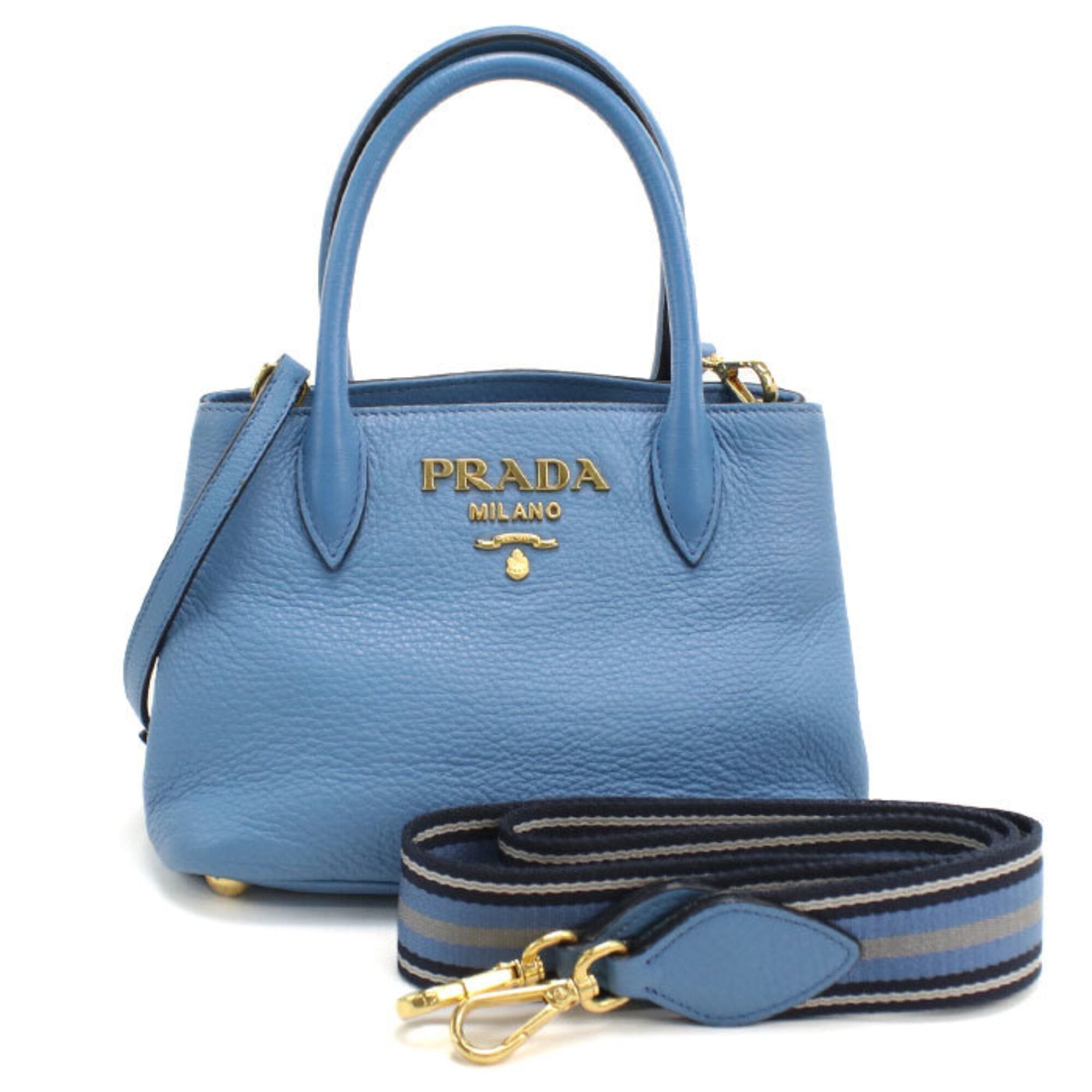 Prada Blue Leather Handbag (Pre-Owned)