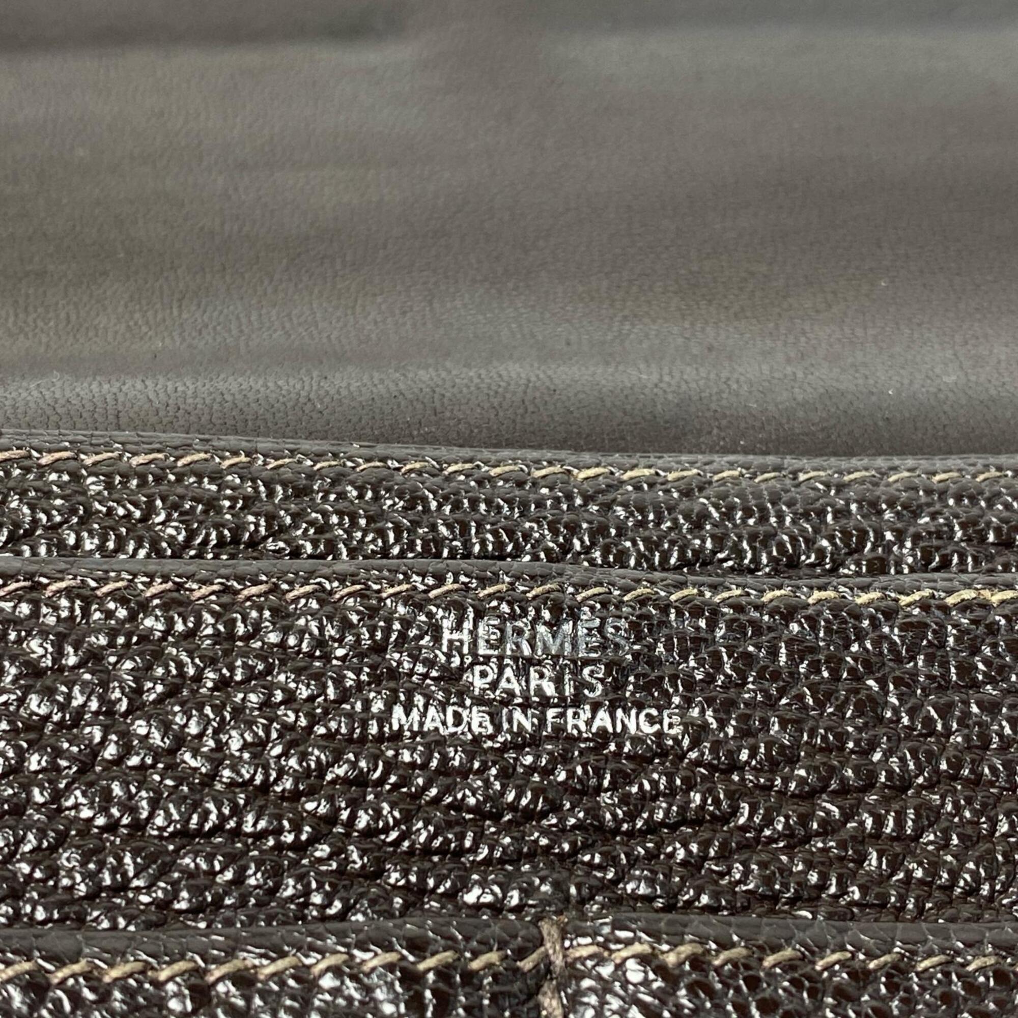 Hermes Dark Brown Leather Wallet (Bi-Fold) (Pre-Owned)
