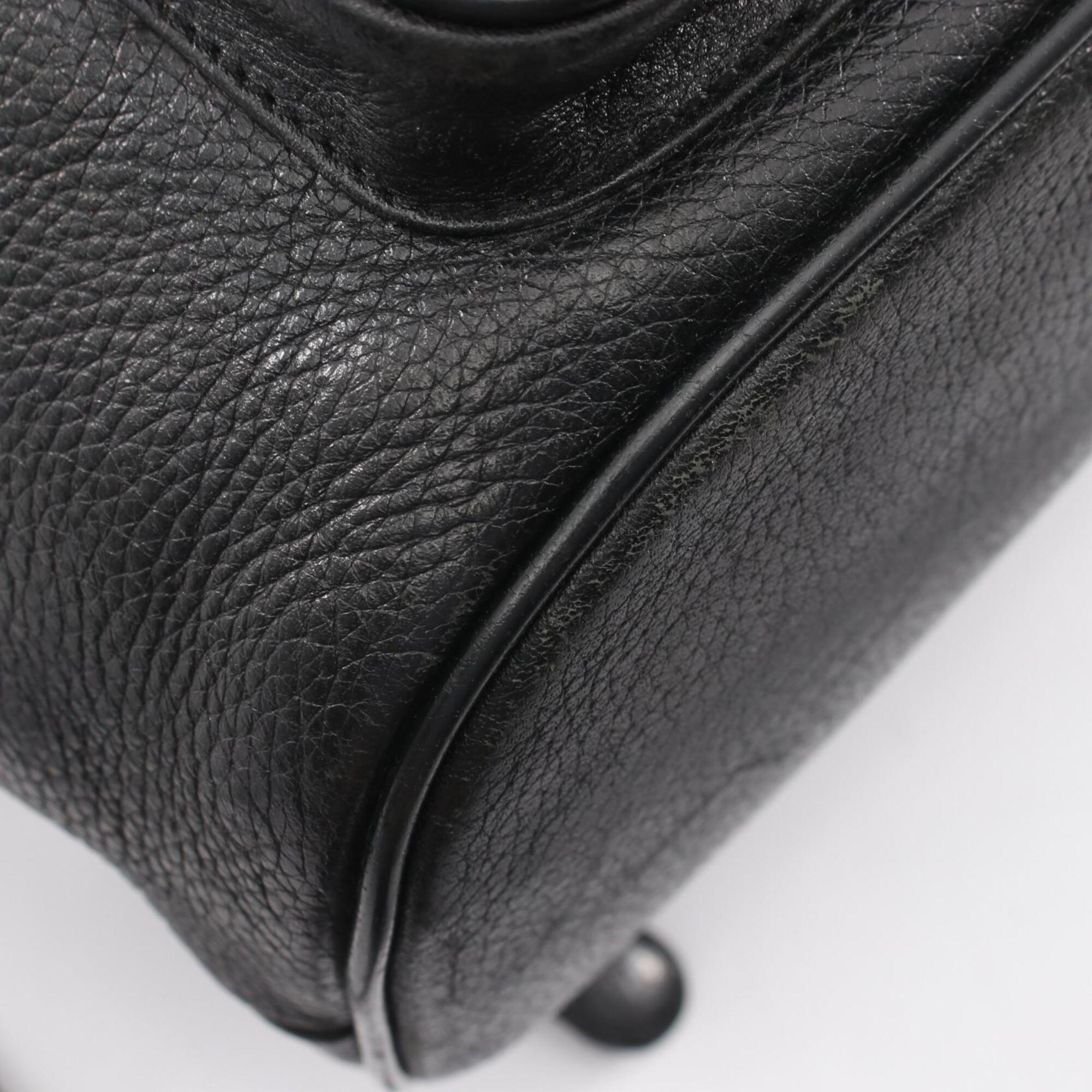 Mcm Black Leather Backpack Handbag (Pre-Owned)