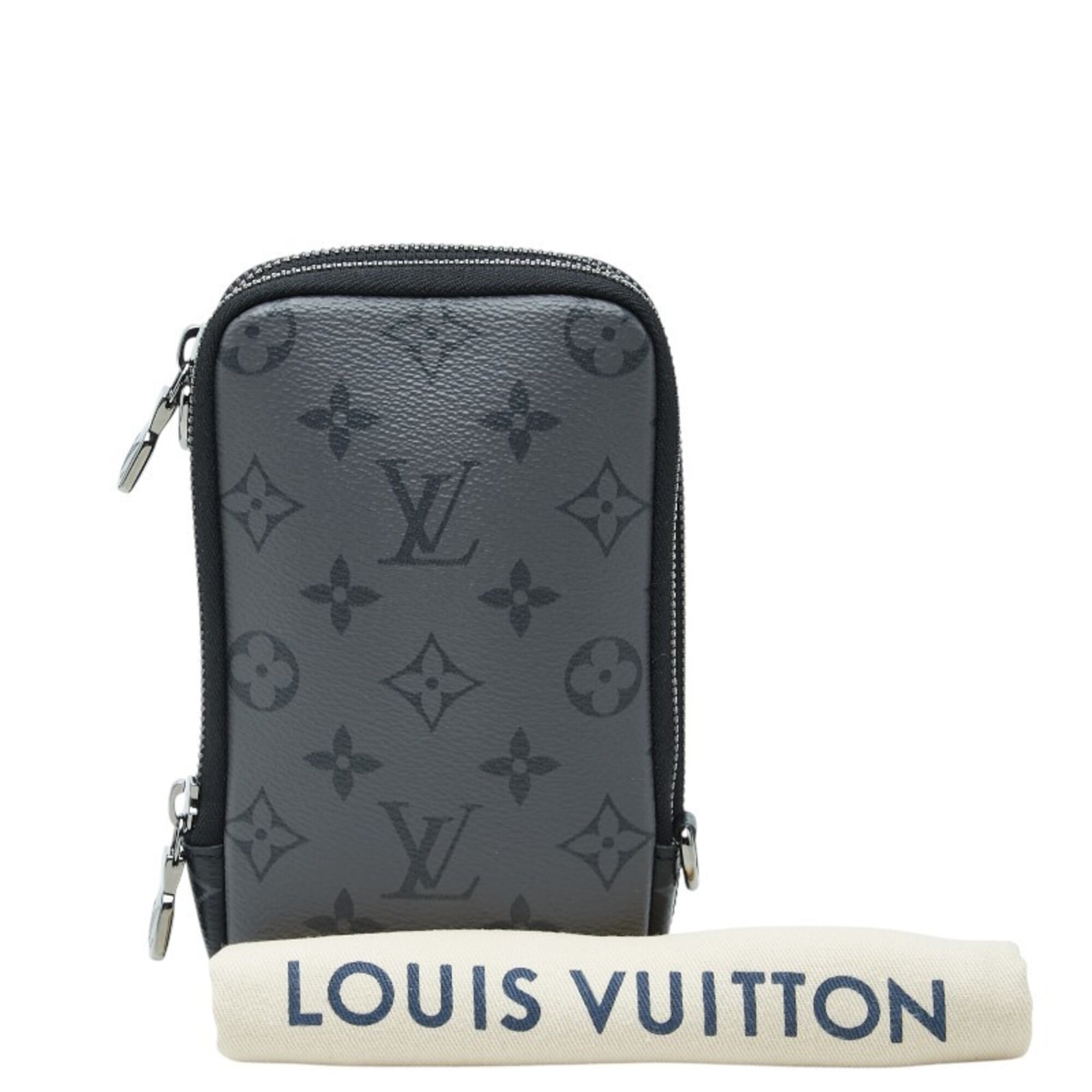 Louis Vuitton Black Gray Pvc Leather Pouch (Pre-Owned)