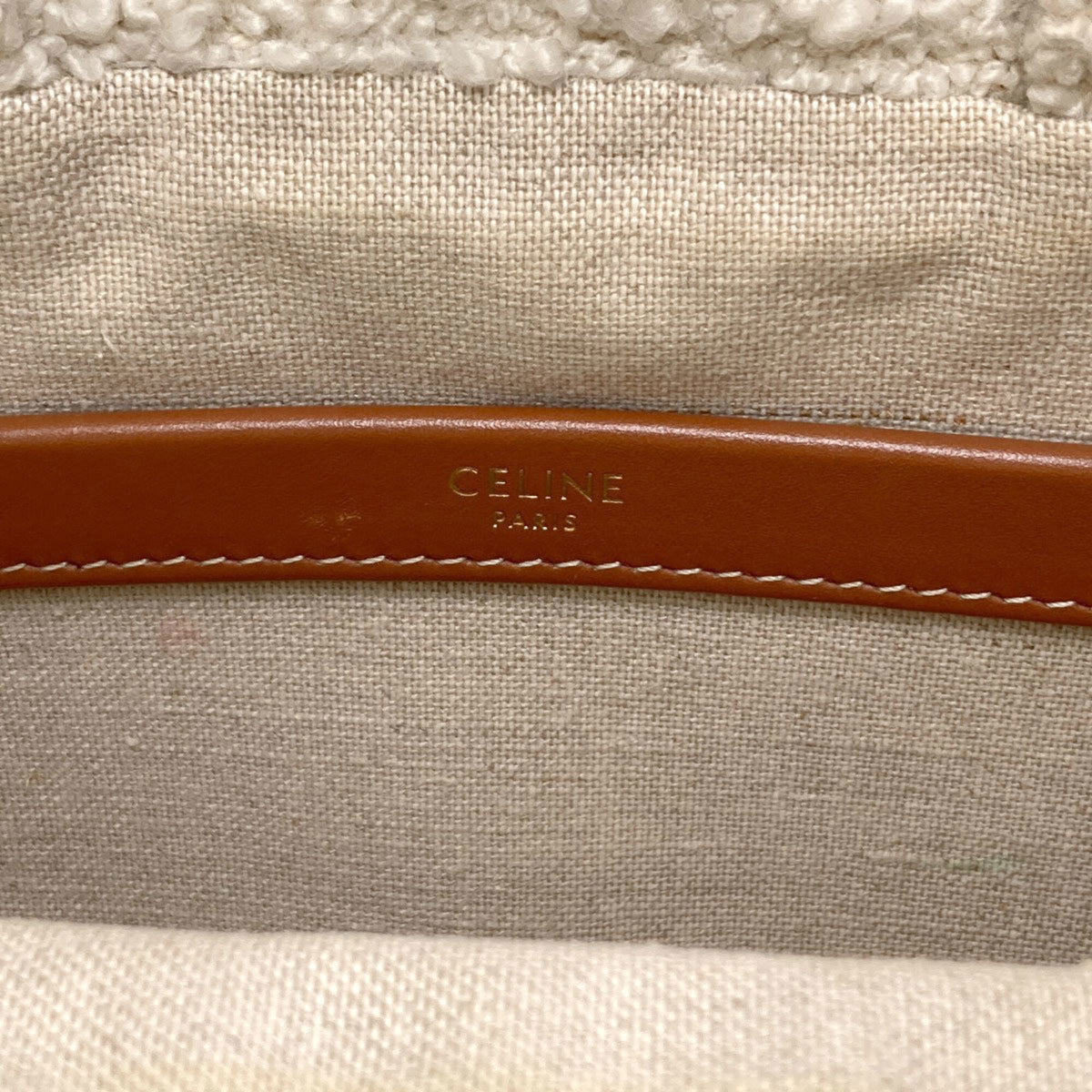 Celine Green White Canvas Handbag (Pre-Owned)
