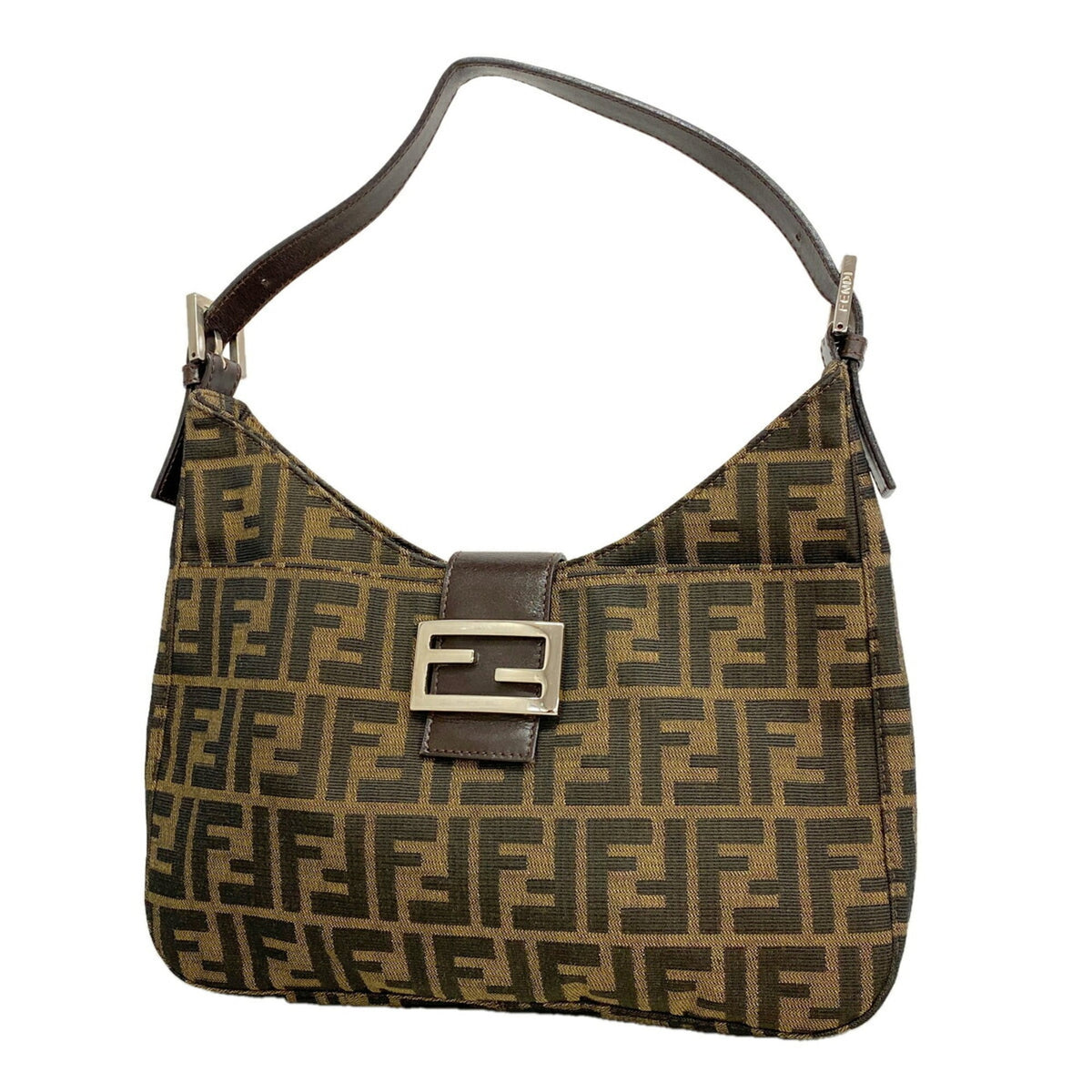 Fendi Brown Nylon Canvas Shoulder Bag (Pre-Owned)