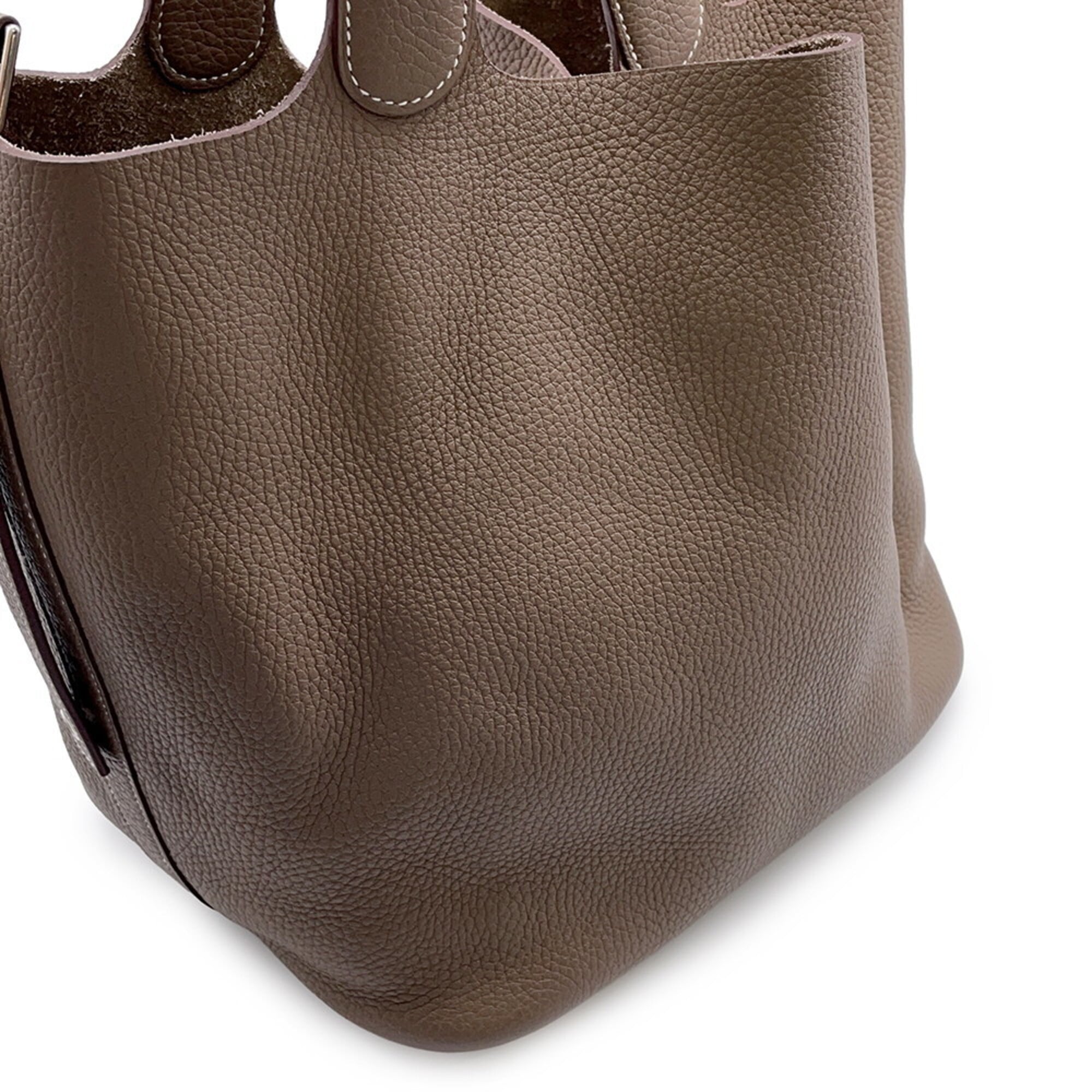 Hermes Picotin Etoupe Gray Taurillon Clemence Leather Handbag (Pre-Owned)