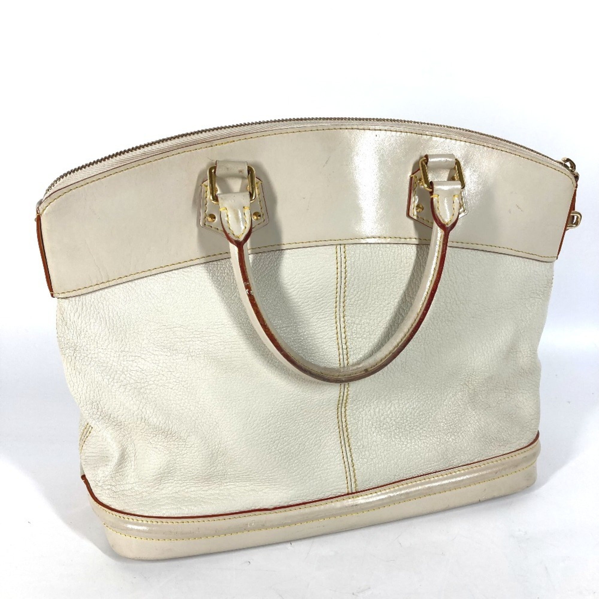 Louis Vuitton Galle White Yellow Suhali Leather Handbag Tote Bag (Pre-Owned)