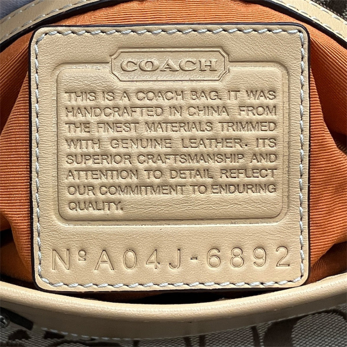 Coach Beige Signature Line Tote Bag (Pre-Owned)