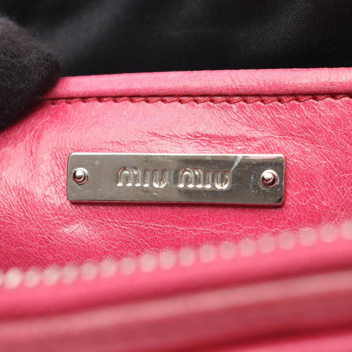 Miu Miu Pink Leather Handbag Shoulder Bag (Pre-Owned)