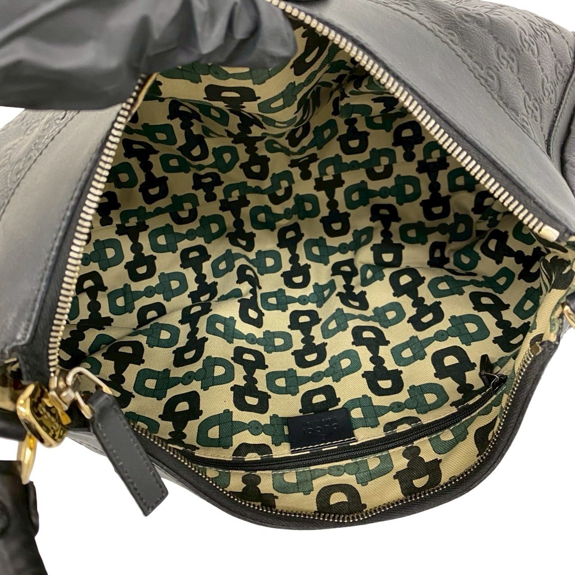 Gucci Black Leather Boston Bag Handbag Shoulder Bag (Pre-Owned)