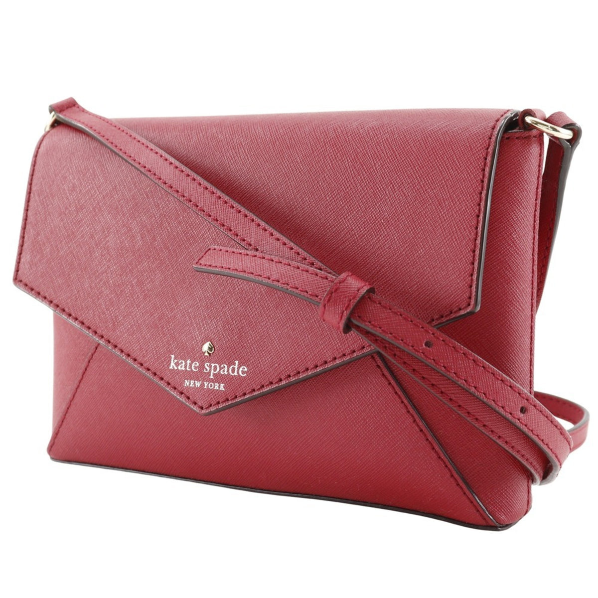 Kate Spade Red Color Leather Pochette Shoulder Bag (Pre-Owned)