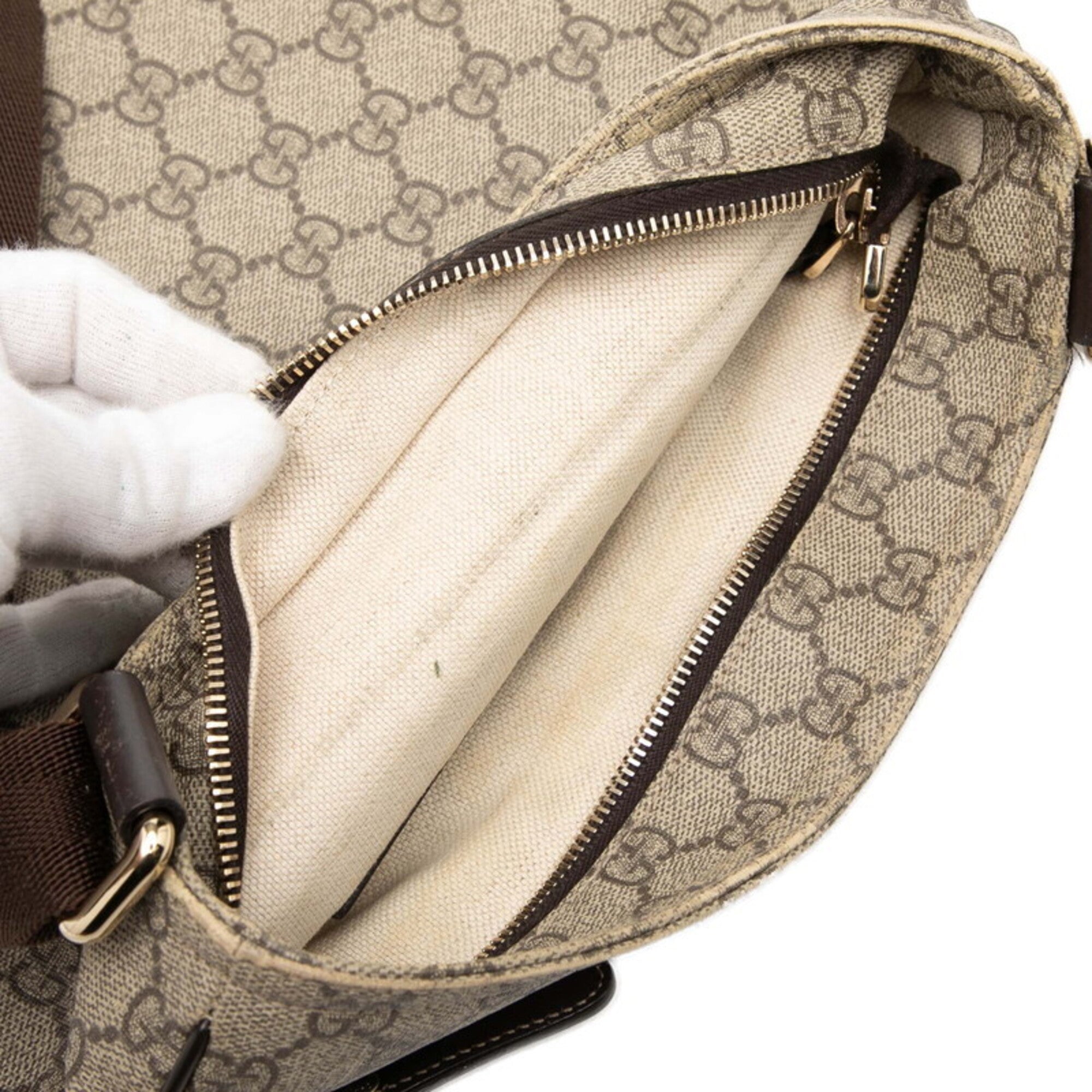Gucci Beige Brown Pvc Leather Shoulder Bag (Pre-Owned)