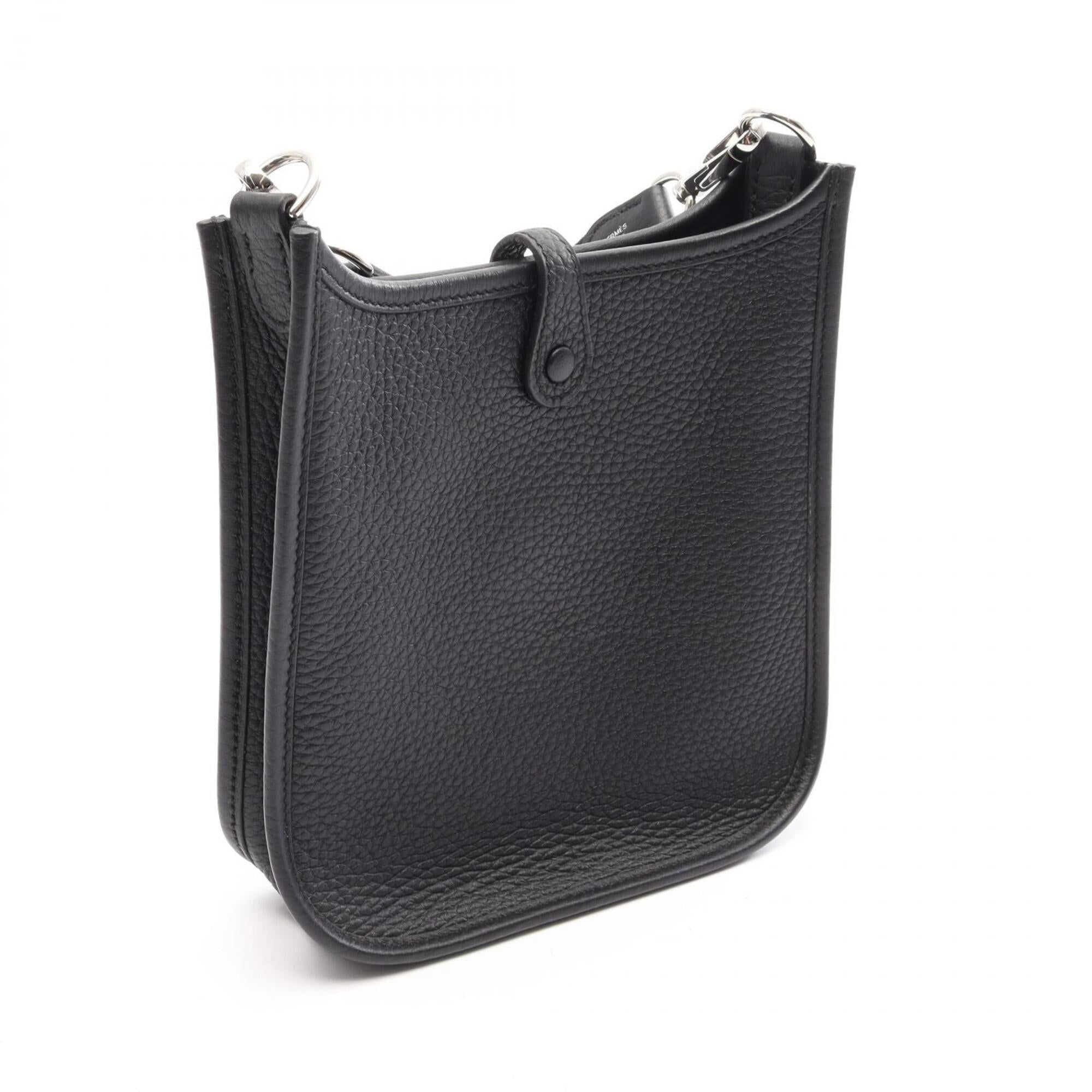 Hermes Black Taurillon Clemence Leather Handbag Shoulder Bag (Pre-Owned)