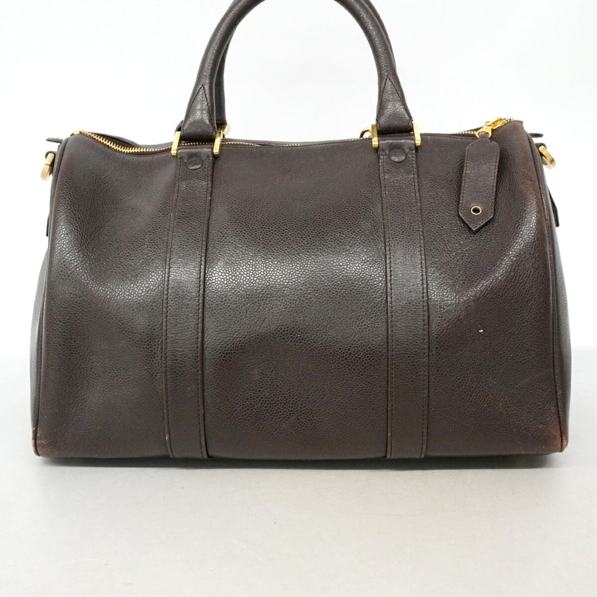 Chanel Brown Grained Calfskin Boston Bag (Pre-Owned)