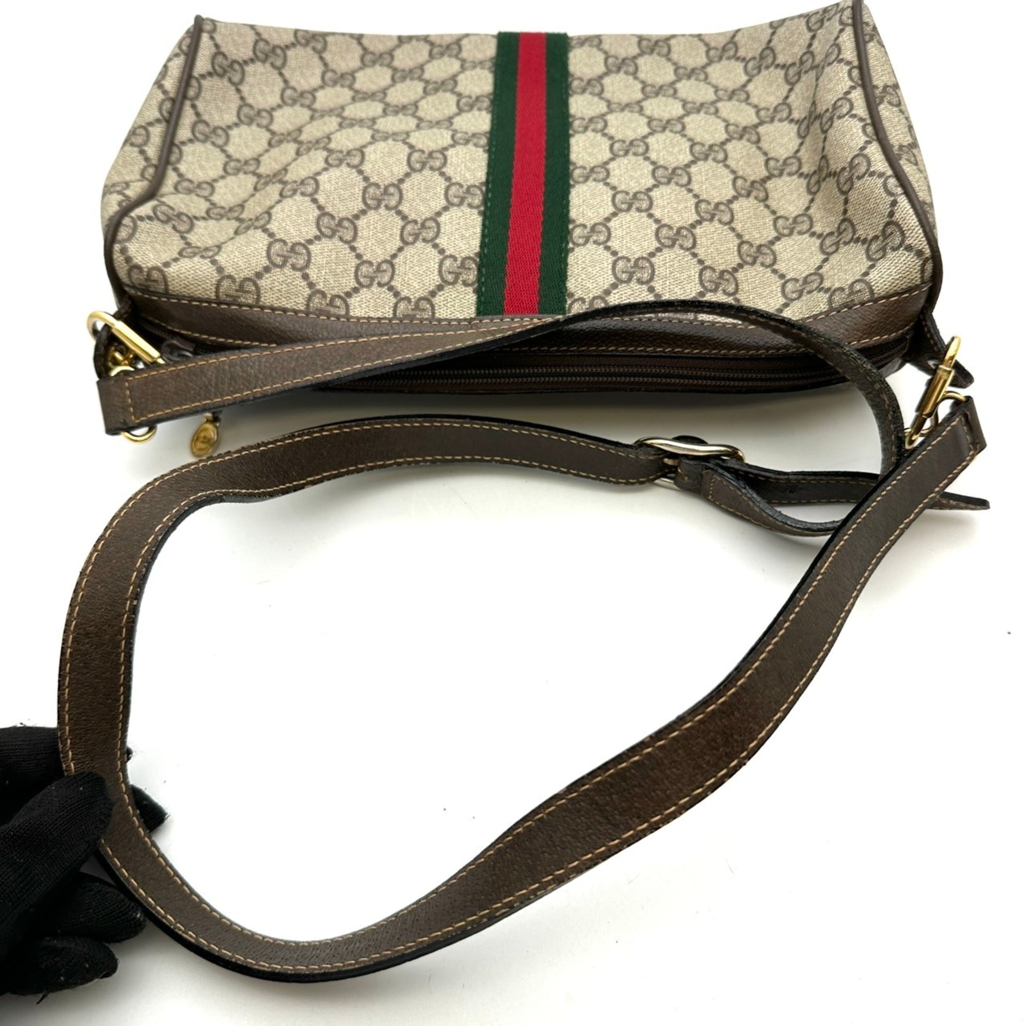 Gucci Brown Gg Supreme Canvas Shoulder Bag (Pre-Owned)