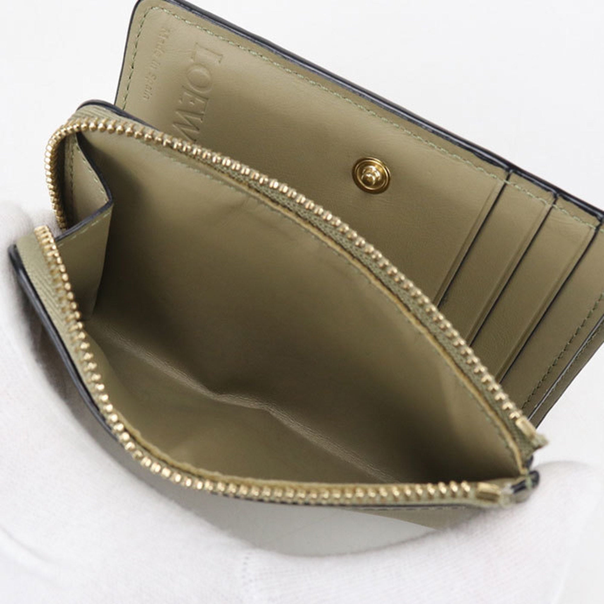 Loewe Khaki Leather Wallet (Bi-Fold) (Pre-Owned)