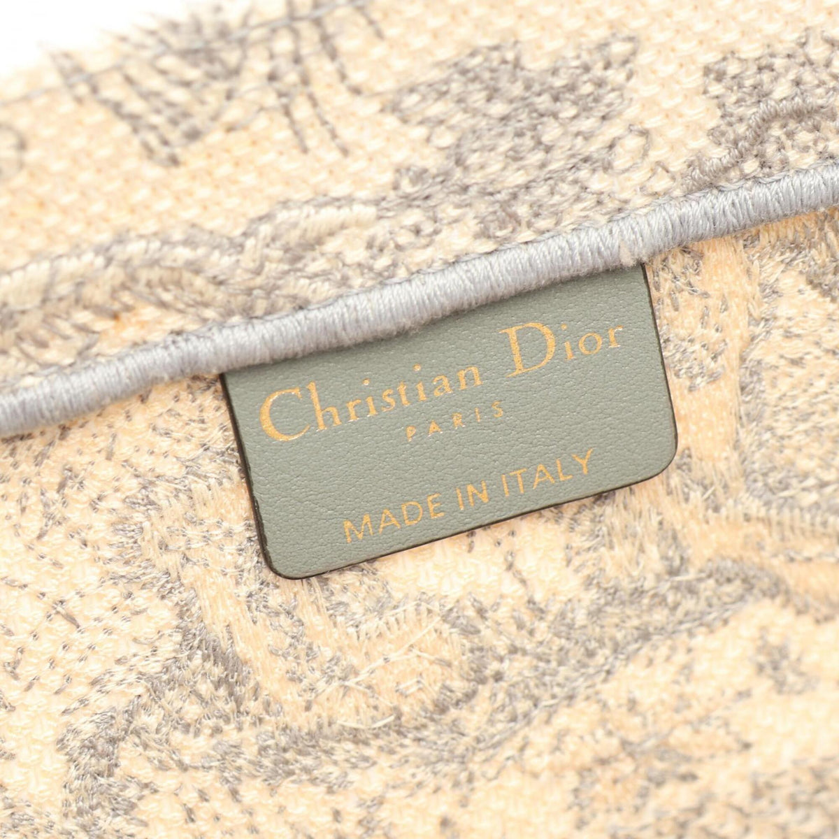Christian Dior Gray Ivory Canvas Handbag Tote Bag (Pre-Owned)