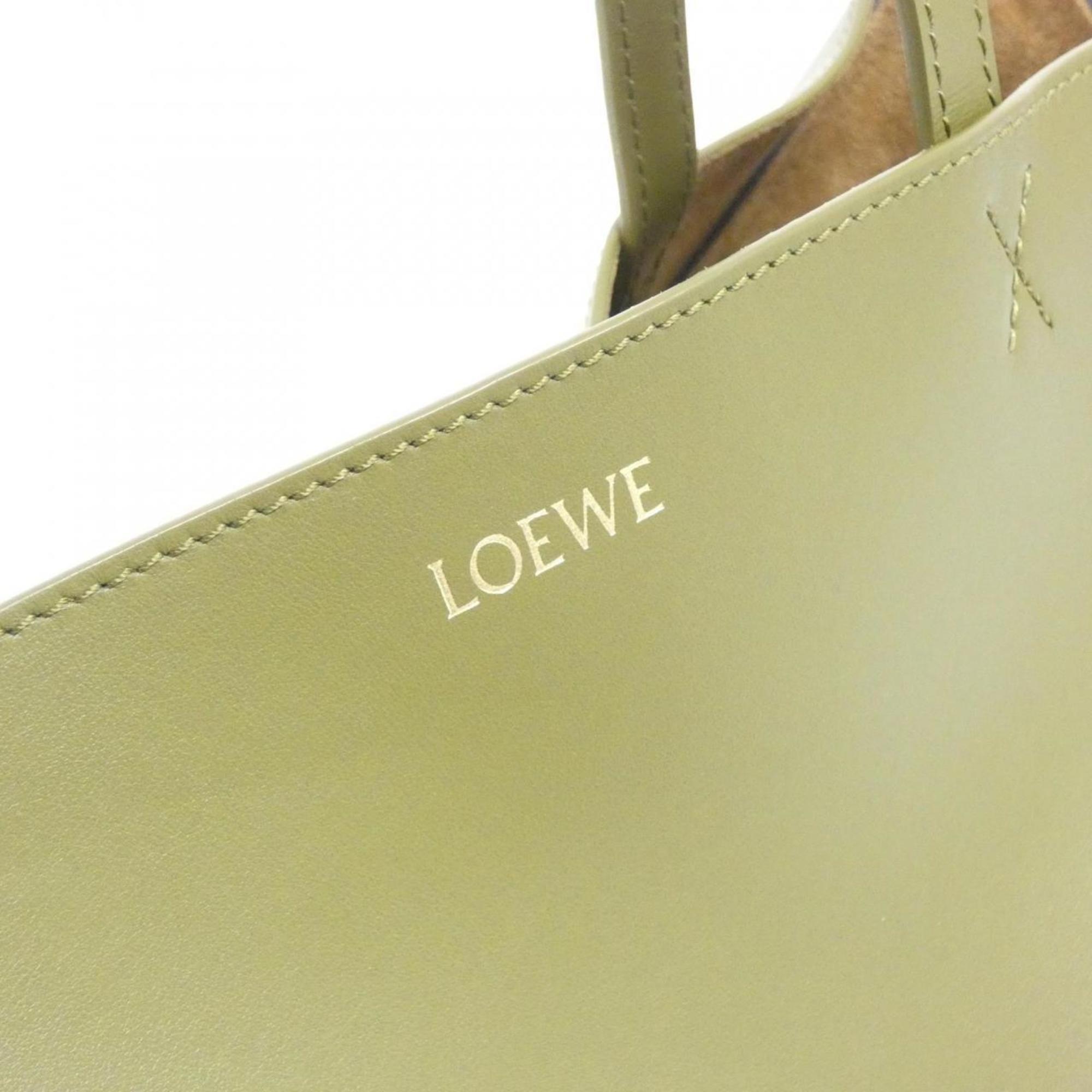 Loewe Blue Olive Leather Handbag (Pre-Owned)