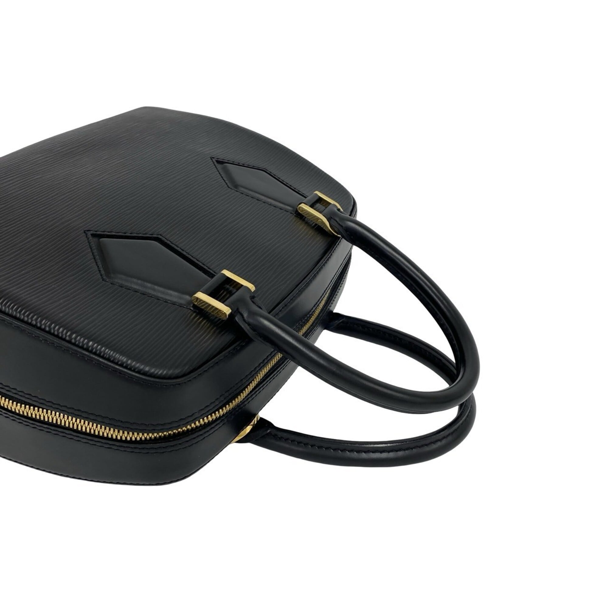 Louis Vuitton Black Leather Boston Bag Handbag (Pre-Owned)