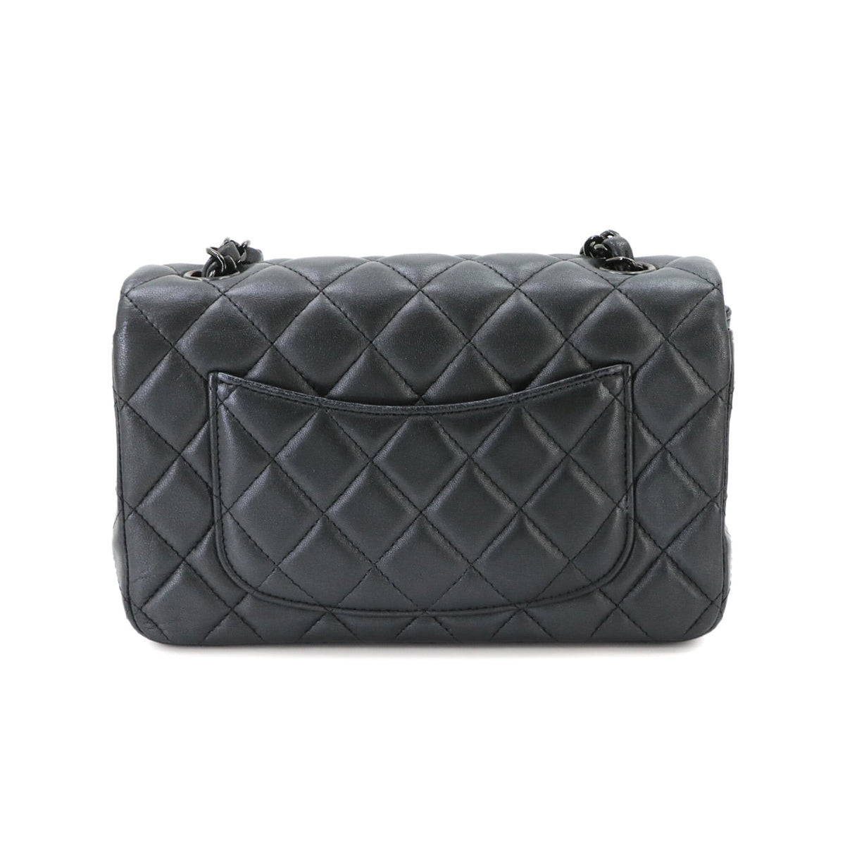 Chanel Black Gray Leather Handbag Shoulder Bag (Pre-Owned)