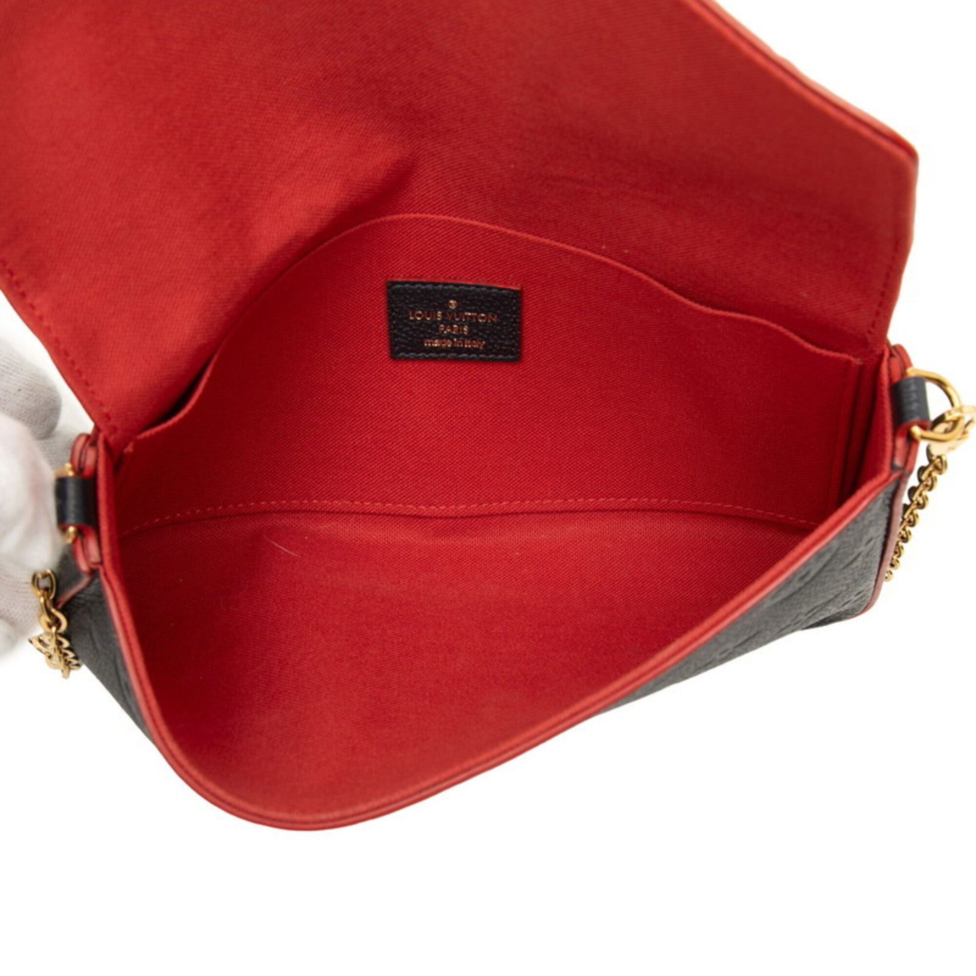 Louis Vuitton Marine Rouge Navy Leather Pochette Shoulder Bag (Pre-Owned)