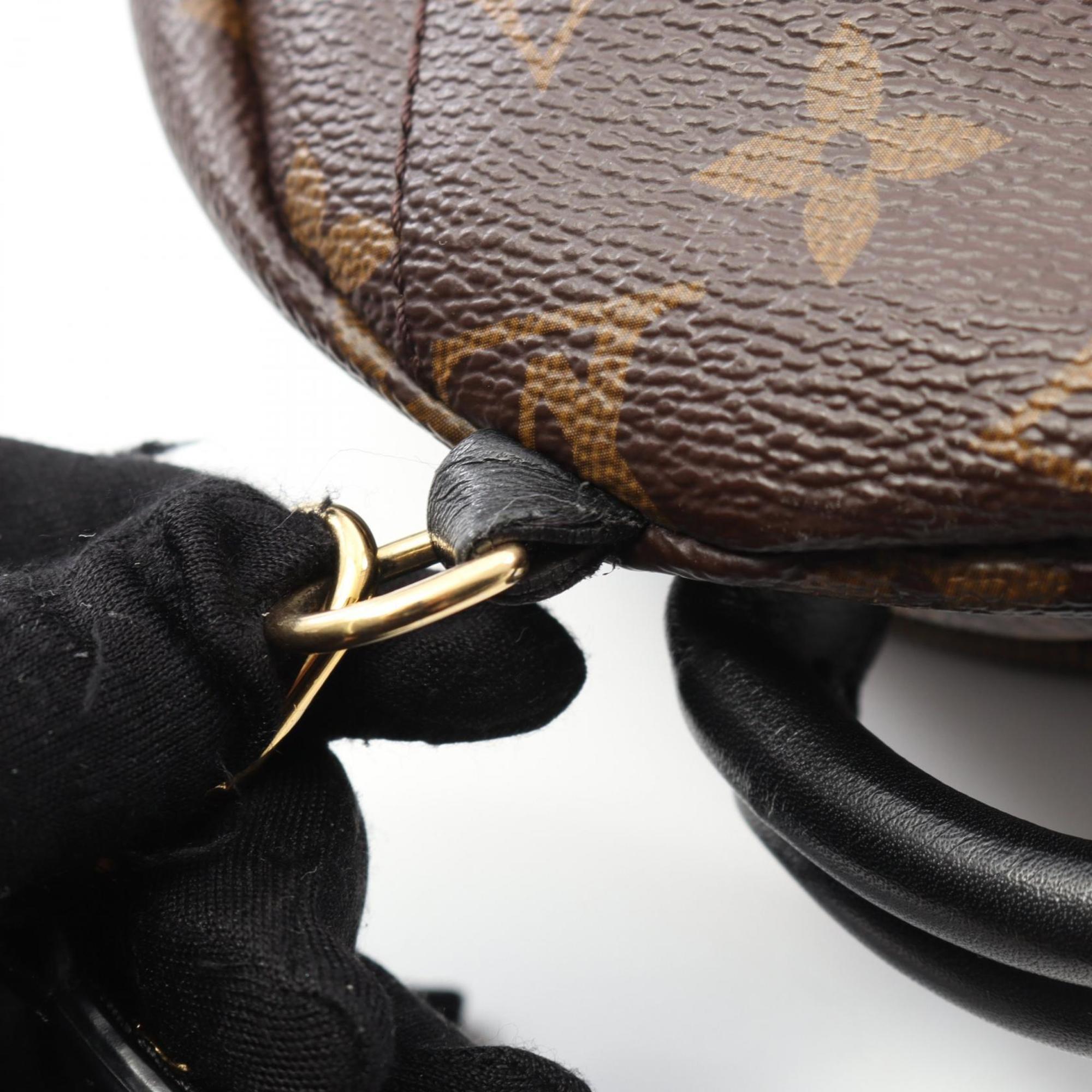 Louis Vuitton Black Brown Monogram Coated Canvas Backpack (Pre-Owned)