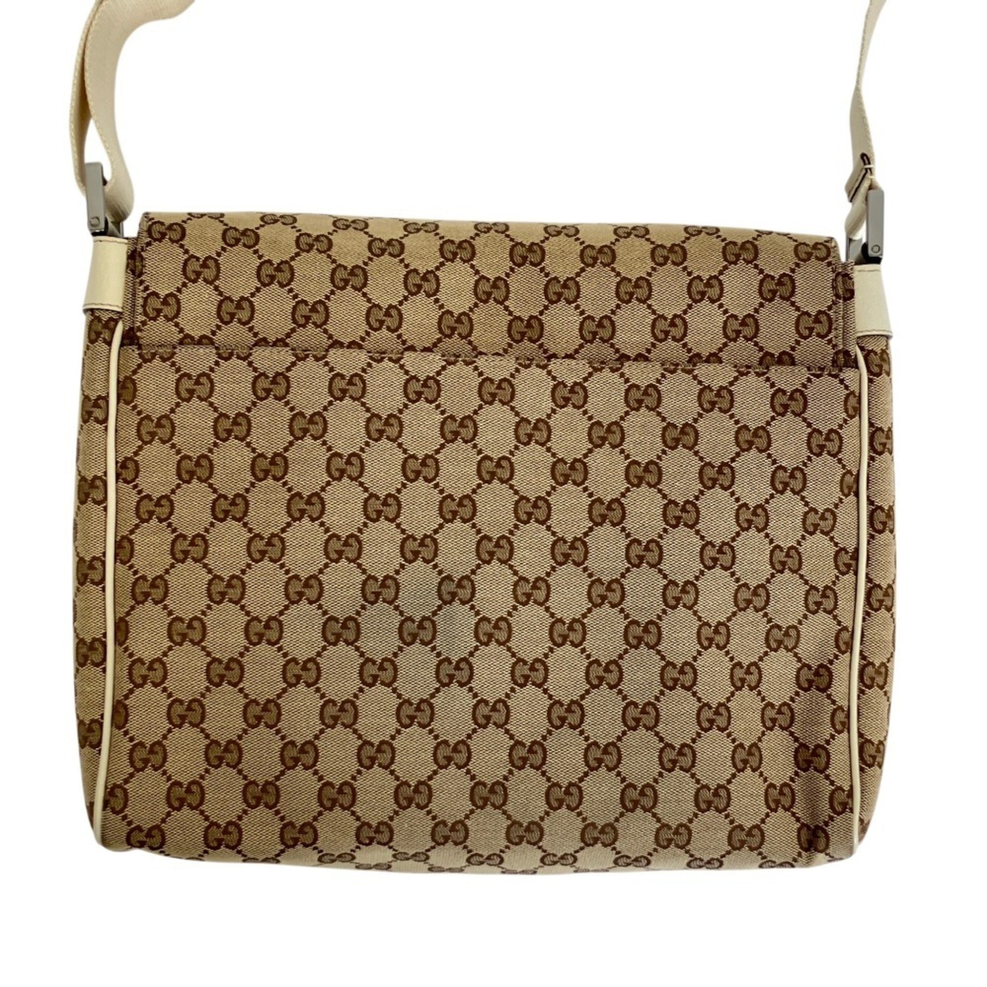Gucci Gg Canvas Beige Gg Canvas Messenger Bag Shoulder Bag (Pre-Owned)