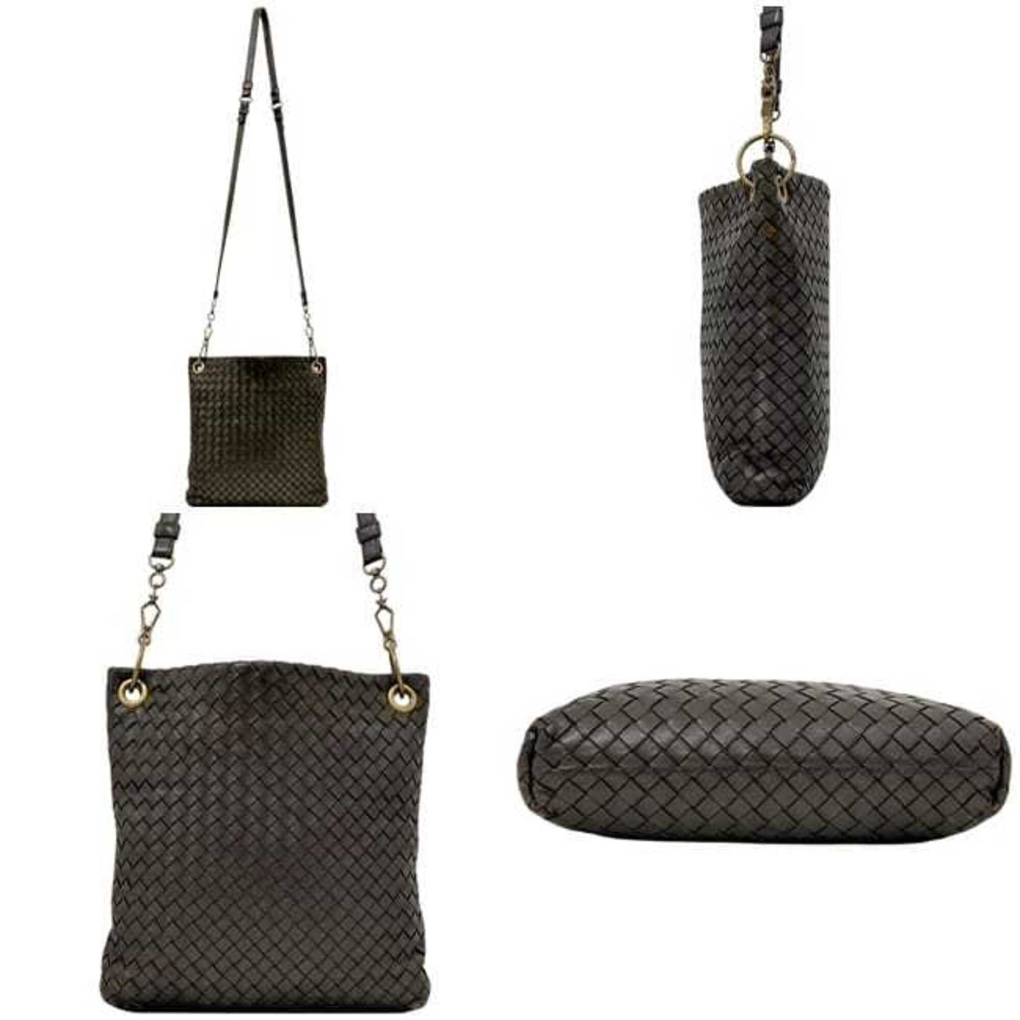 Bottega Veneta Intrecciato Brown Leather Shoulder Bag (Pre-Owned)