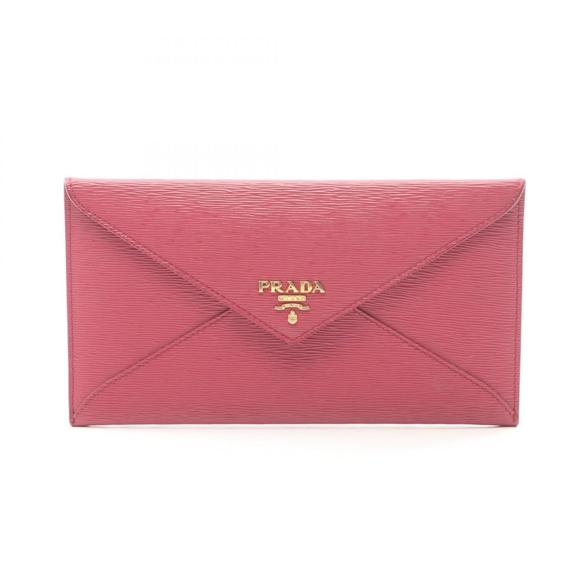 Prada Pink Leather Bill Wallet (Bi-Fold) (Pre-Owned)
