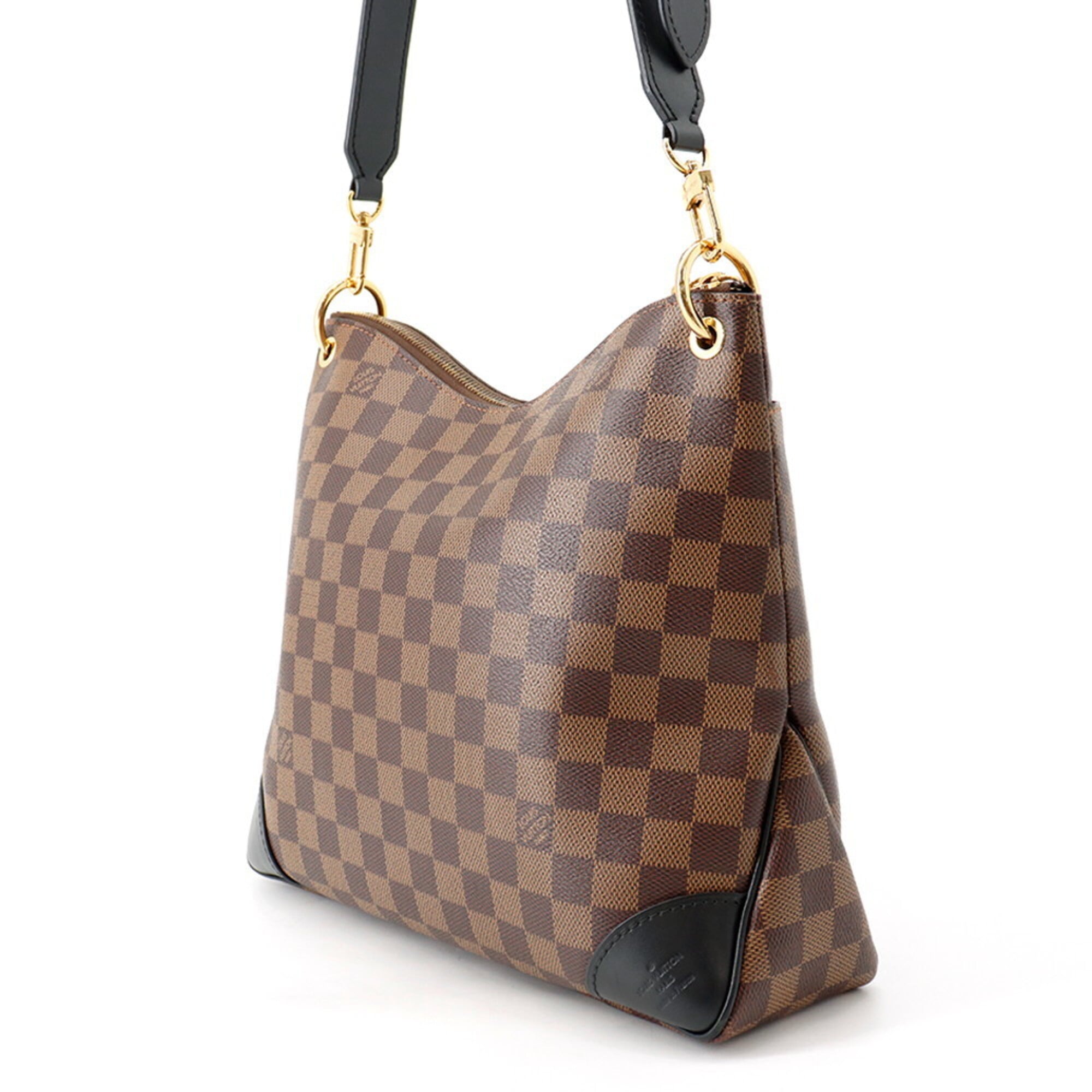 Louis Vuitton Black Damier Canvas Ebene Noir Exotic Leather Handbag Shoulder Bag (Pre-Owned)