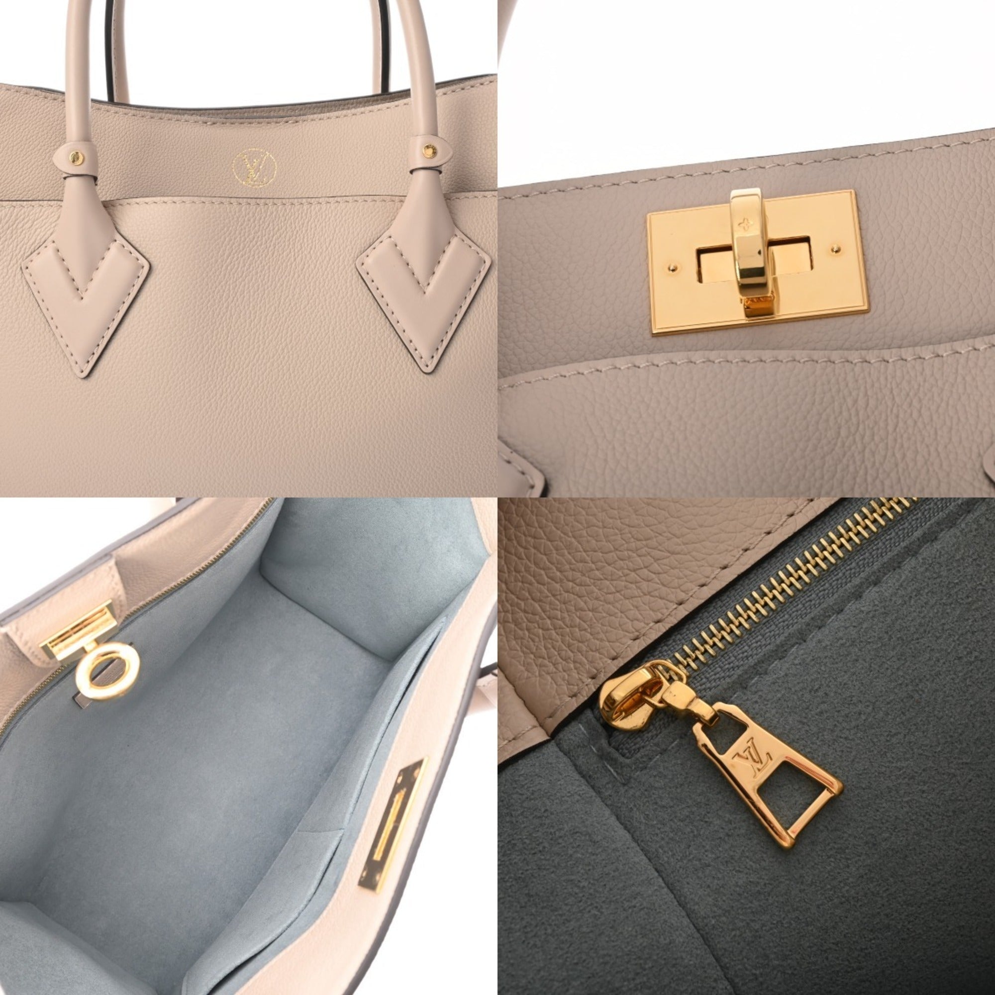 Louis Vuitton Brown Grayish Monogram Canvas Leather Handbag Tote Bag (Pre-Owned)
