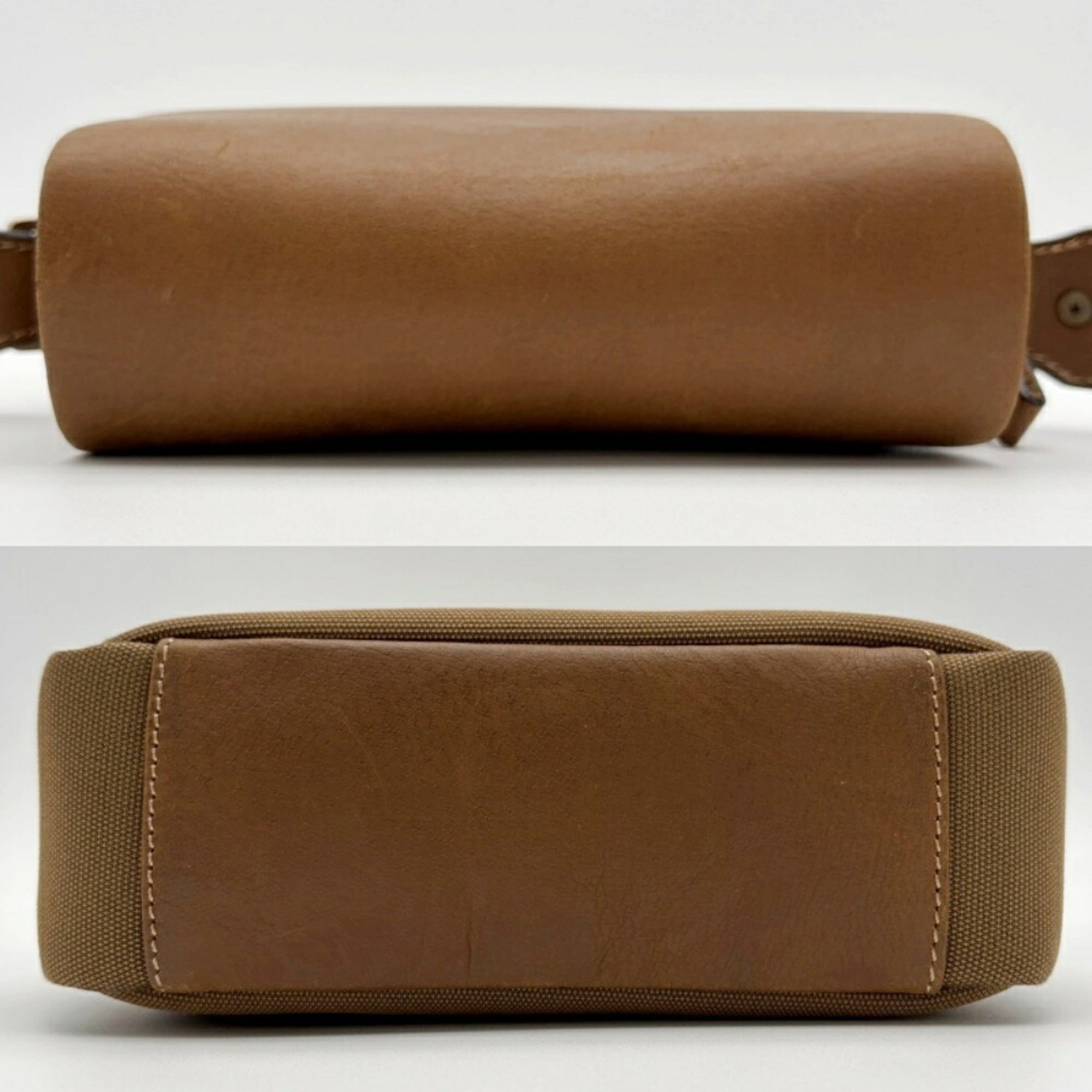 Dunhill Beige Brown Canvas Leather Crossbody Bag Shoulder Bag (Pre-Owned)