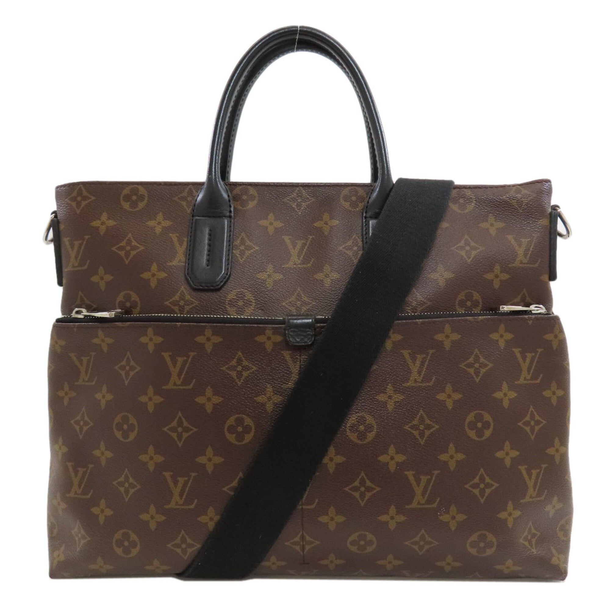 Louis Vuitton Monogram Macassar Black Brown Monogram Briefcase (Pre-Owned)