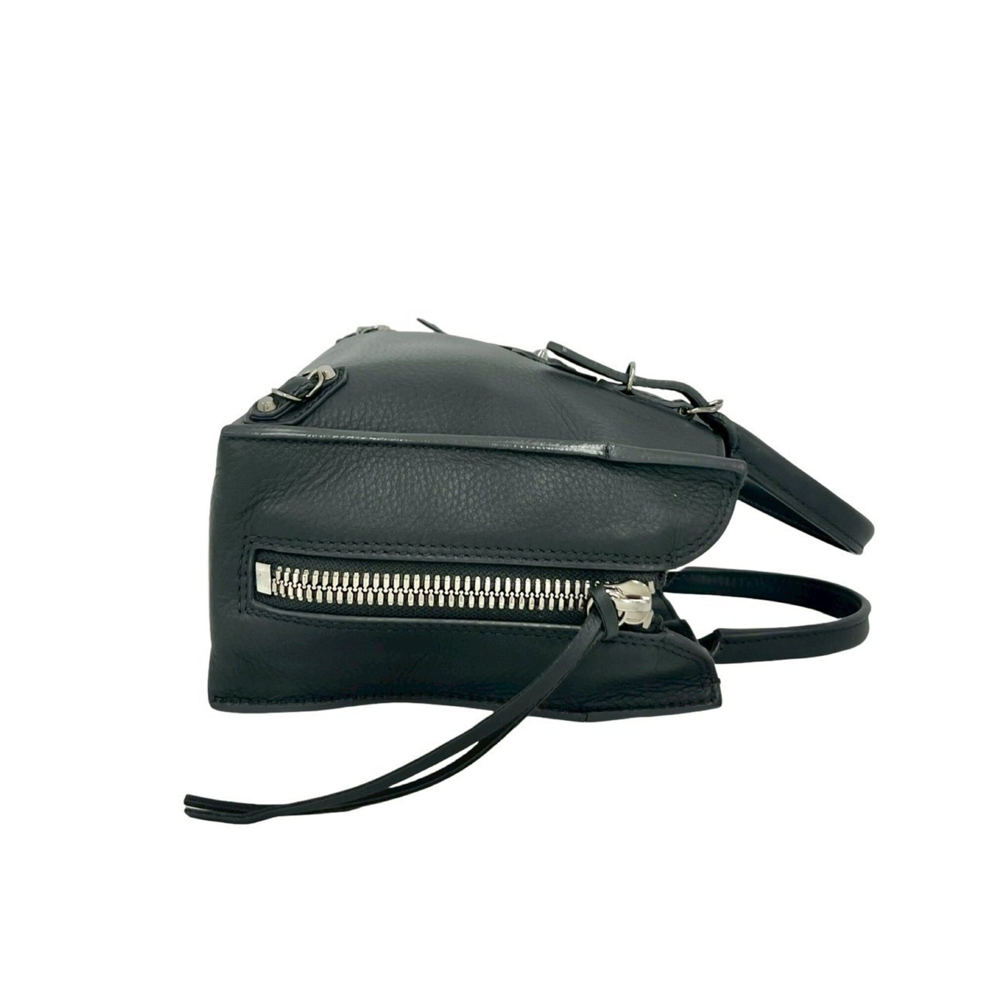 Balenciaga Gray Leather Handbag Shoulder Bag Tote Bag (Pre-Owned)