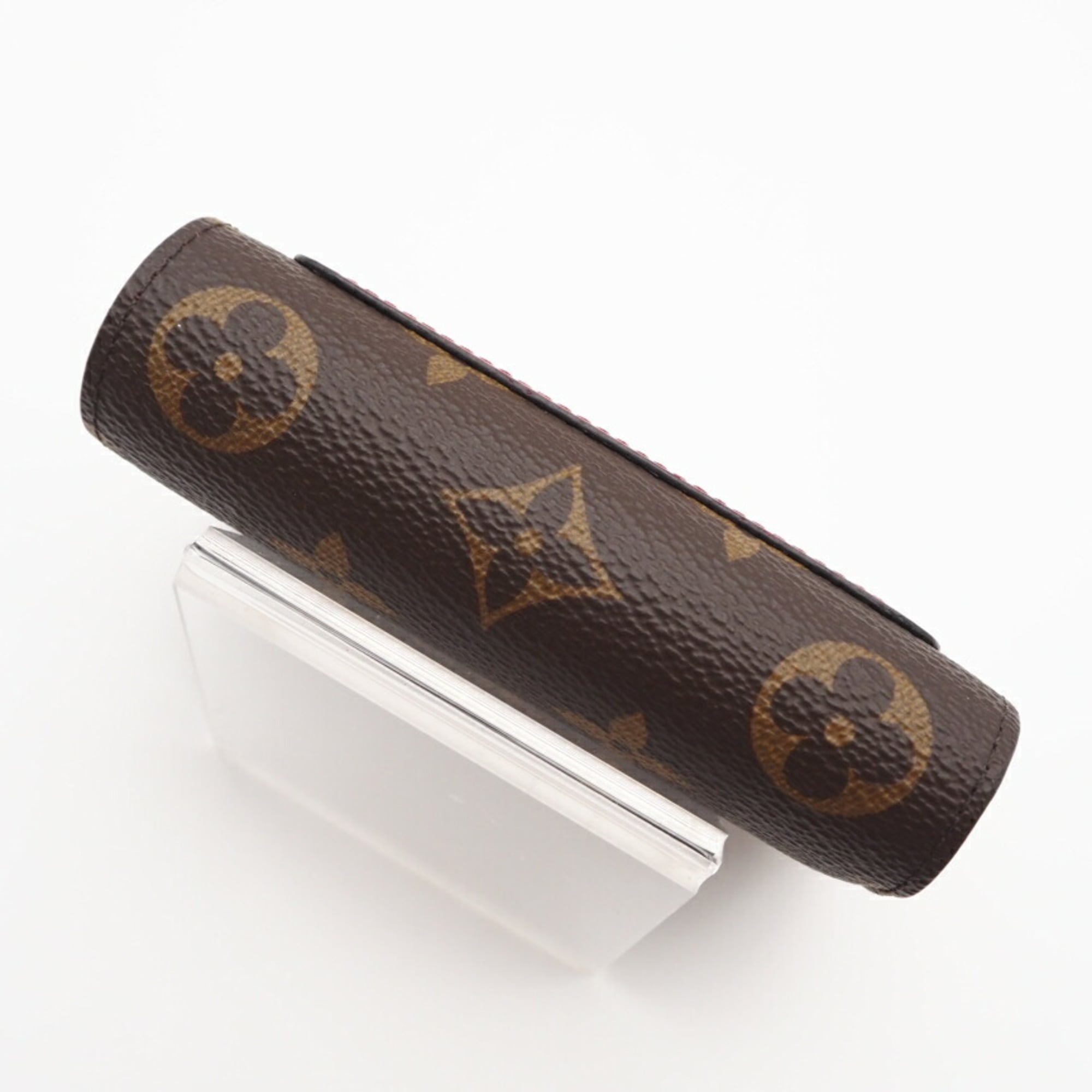 Louis Vuitton Monogram Brown Fuchsia Red Color Coated Canvas Wallet (Bi-Fold) (Pre-Owned)
