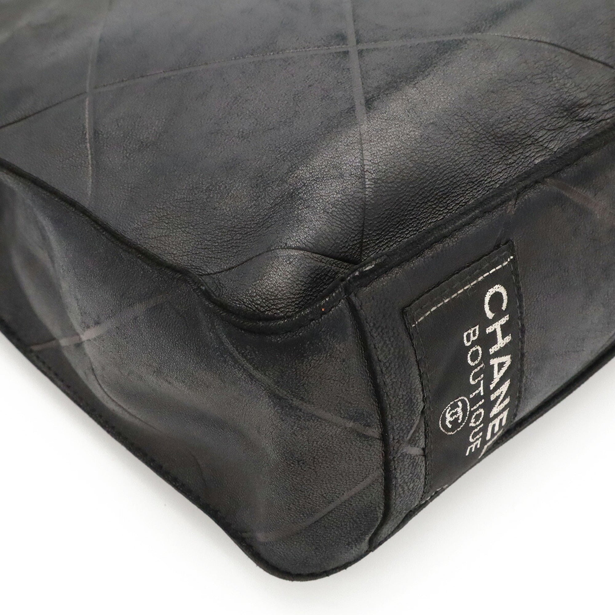 Chanel Black Leather Handbag Tote Bag (Pre-Owned)