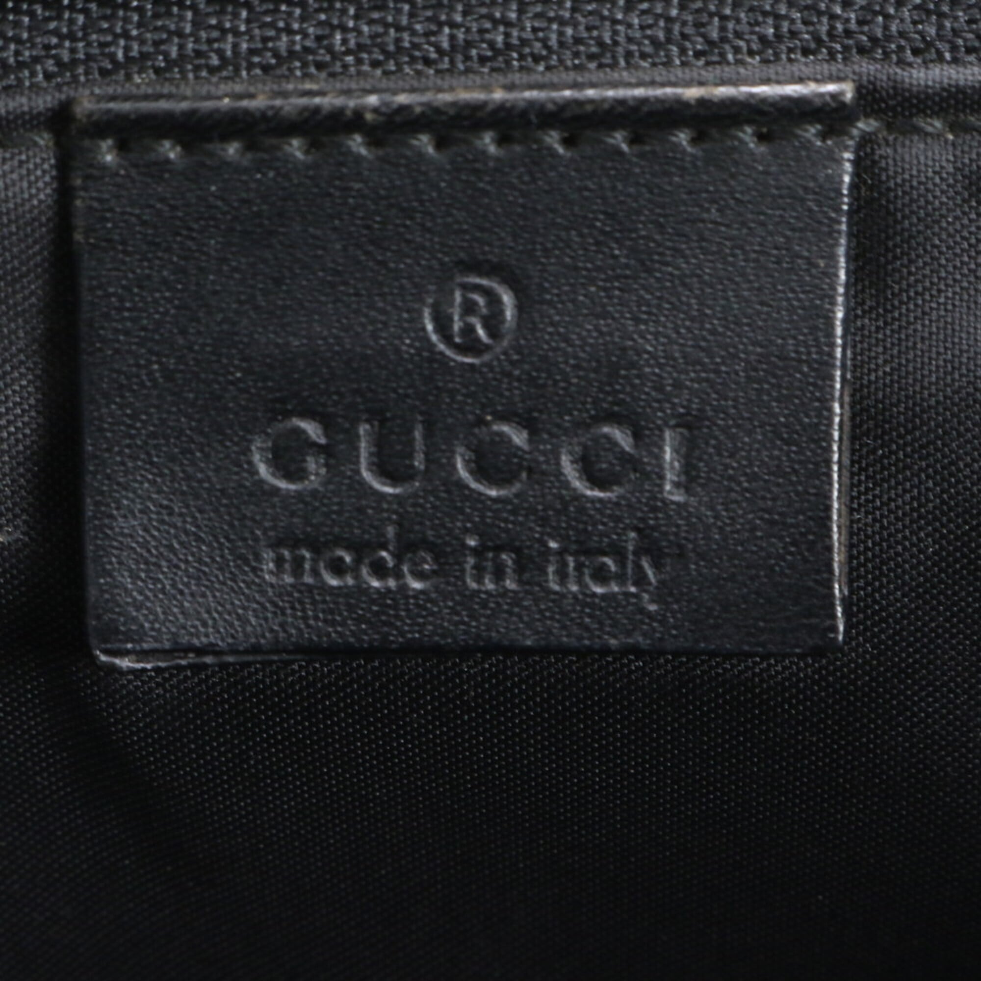 Gucci Black Leather Canvas Handbag Shoulder Bag Tote Bag (Pre-Owned)