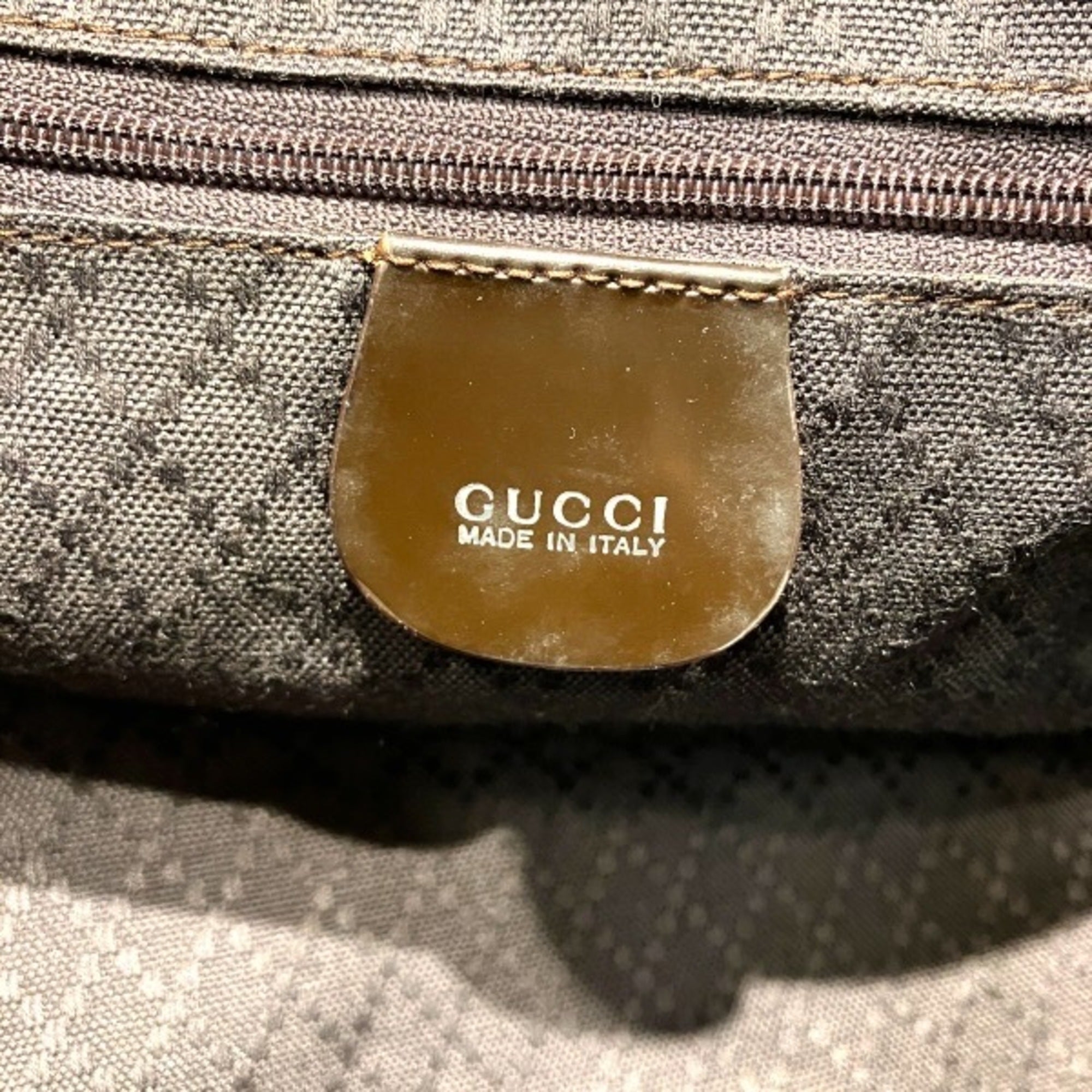 Gucci Brown Leather Handbag Shoulder Bag (Pre-Owned)