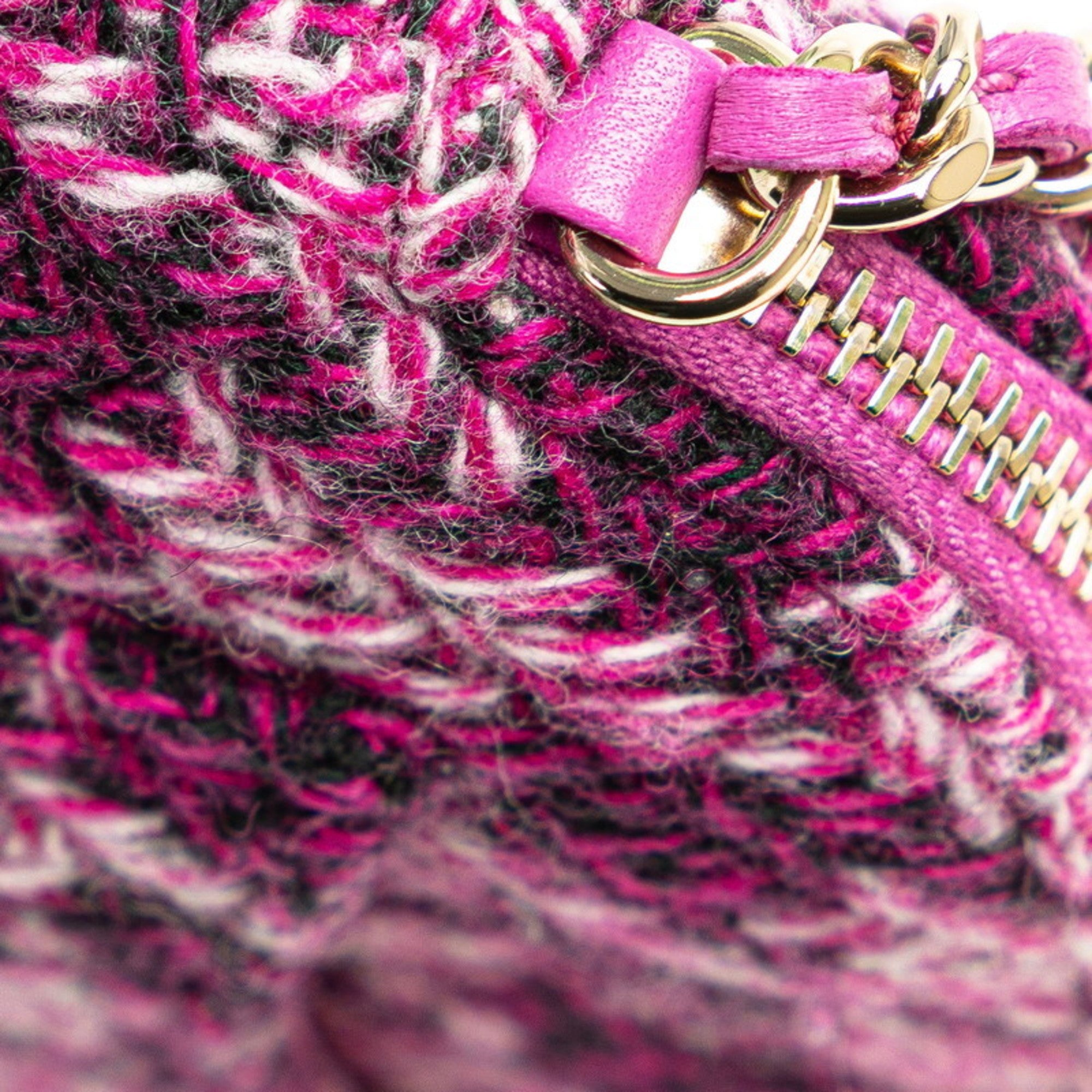 Chanel Multi-Color Purple Tweed Shoulder Bag (Pre-Owned)