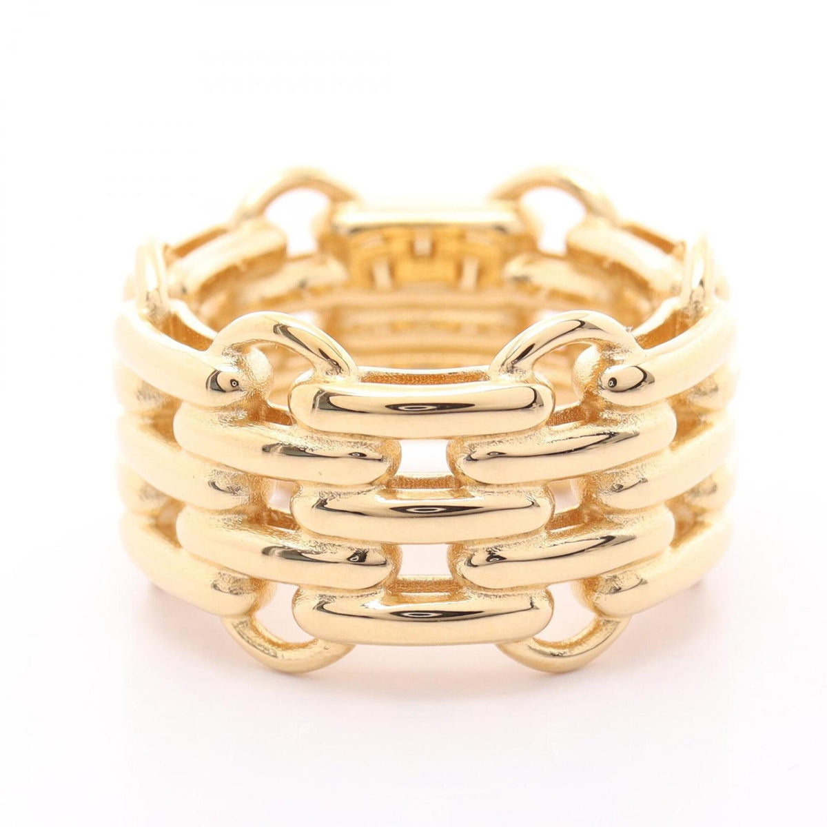 Chanel Gold Gold Plating Band Ring (Pre-Owned)