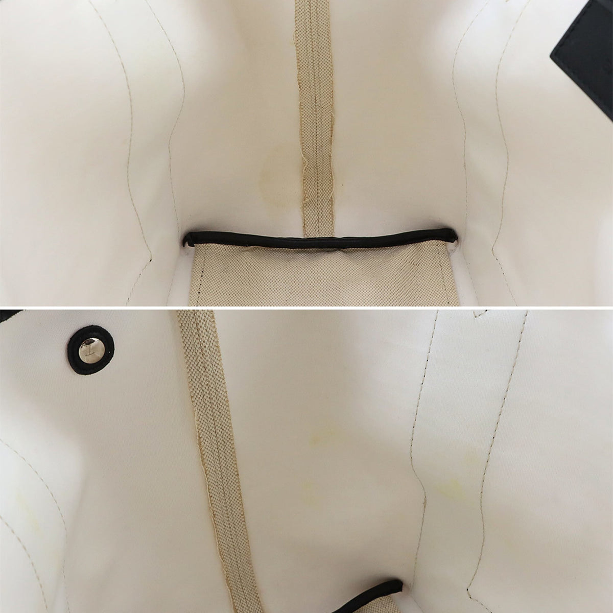 Balenciaga Black White Canvas Leather Handbag Tote Bag (Pre-Owned)