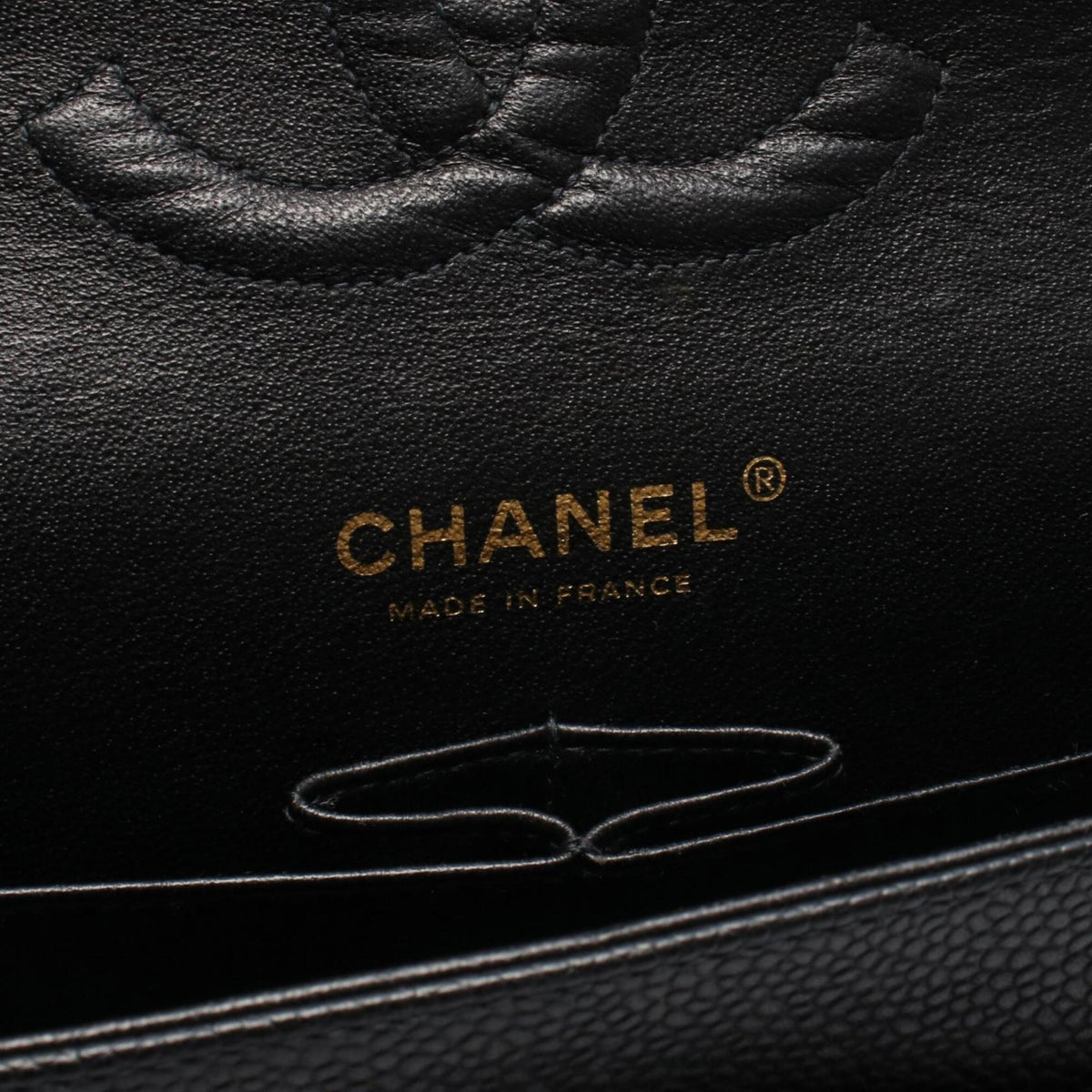 Chanel 2.55 Black Grained Calfskin Handbag Shoulder Bag (Pre-Owned)