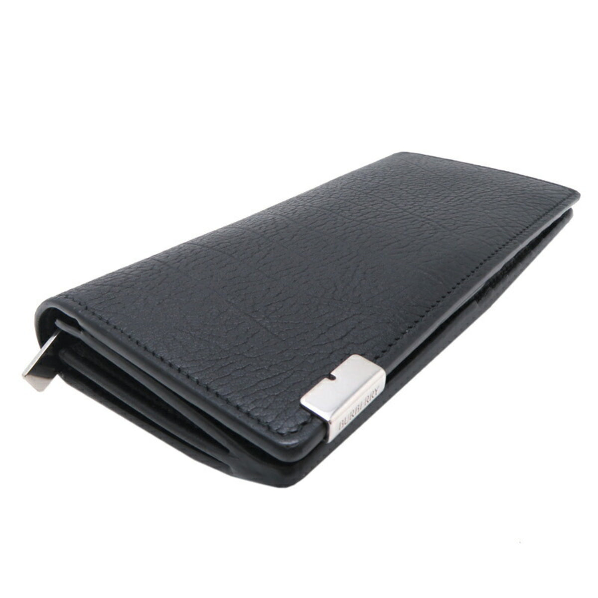 Burberry Black Leather Long Wallet (Bi-Fold) (Pre-Owned)