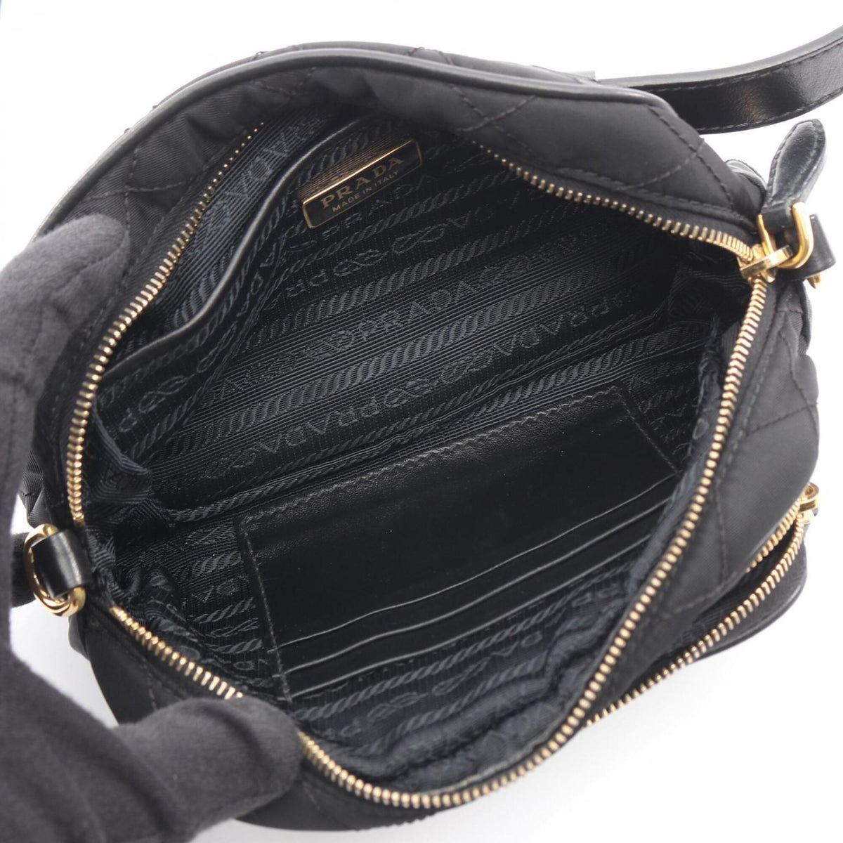 Prada Black Nylon Leather Fanny Pack (Pre-Owned)