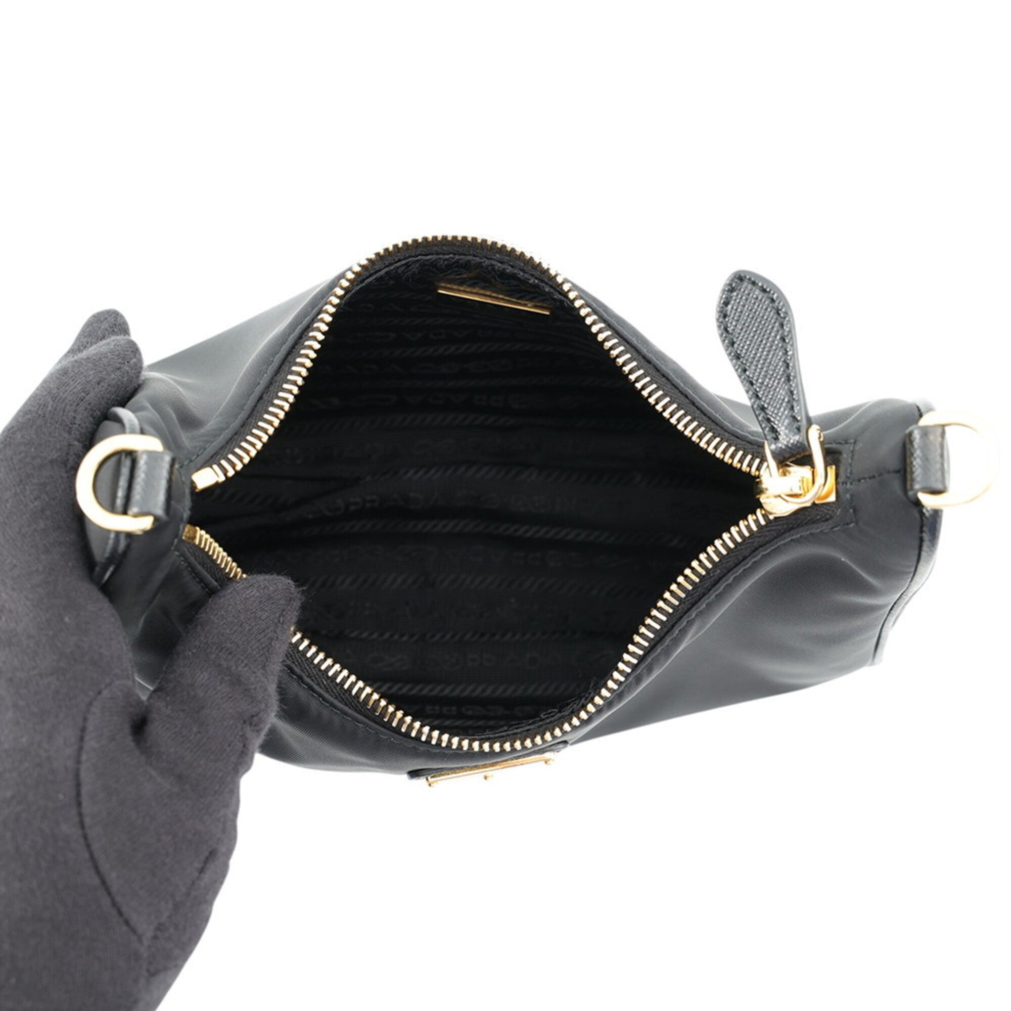 Prada Black Nylon Handbag Shoulder Bag (Pre-Owned)