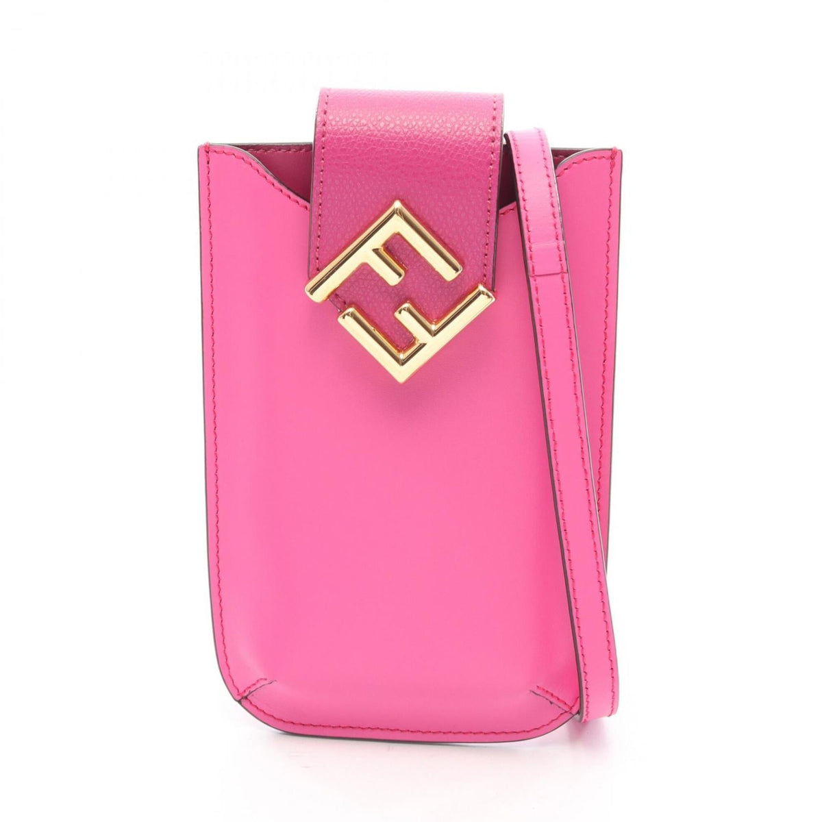Fendi Pink Leather Pouch Shoulder Bag (Pre-Owned)