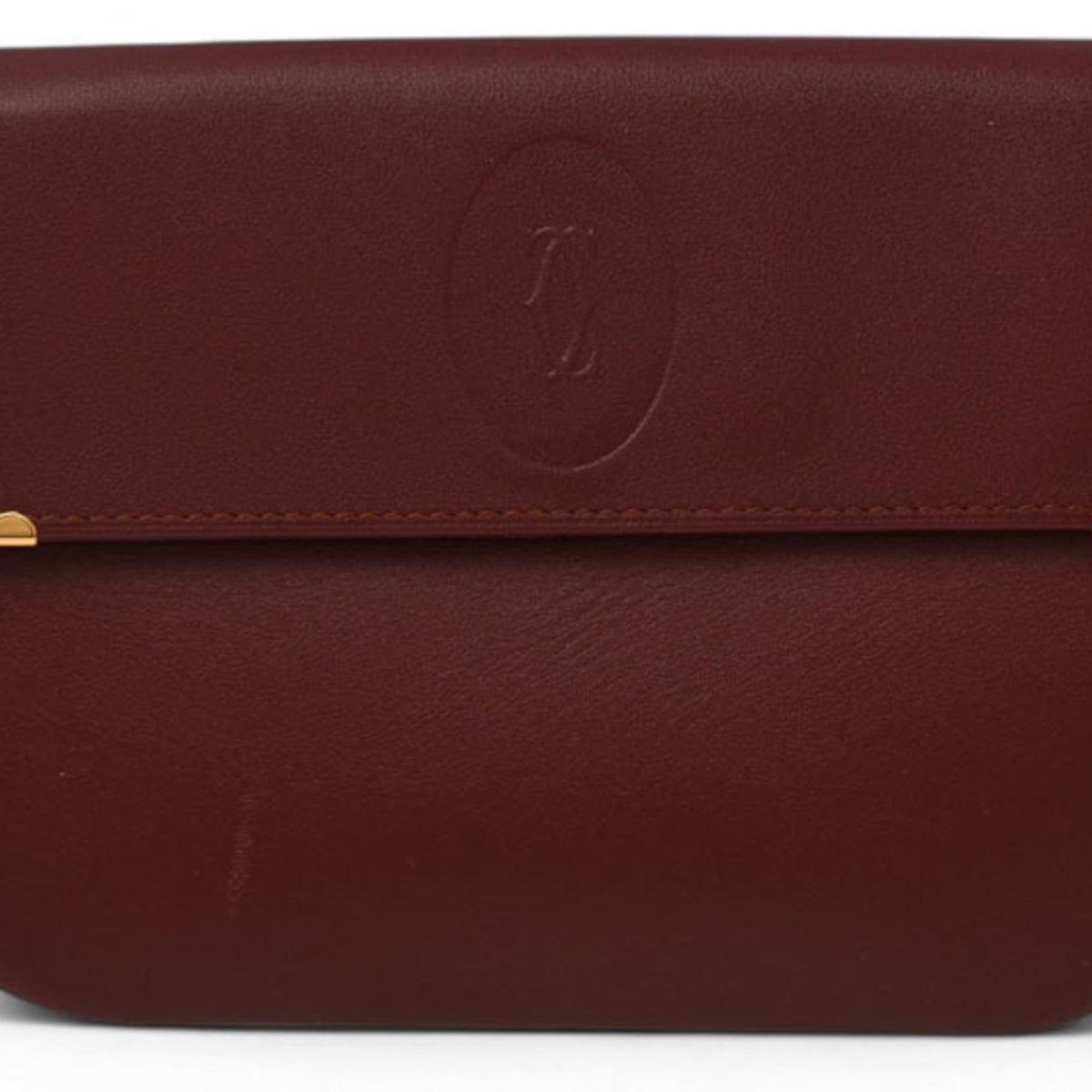 Cartier Bordeaux Leather Coin Purse/Coin Case (Pre-Owned)